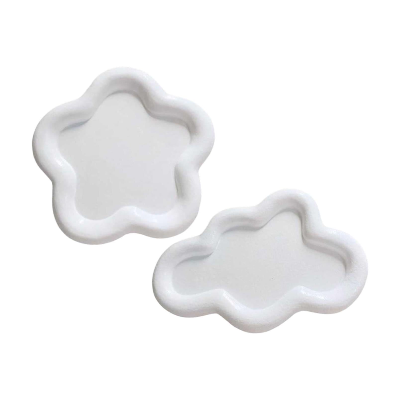 2x Jewelry Display Trays Vanity Trays Display Choker Keys Trinket Organizers White