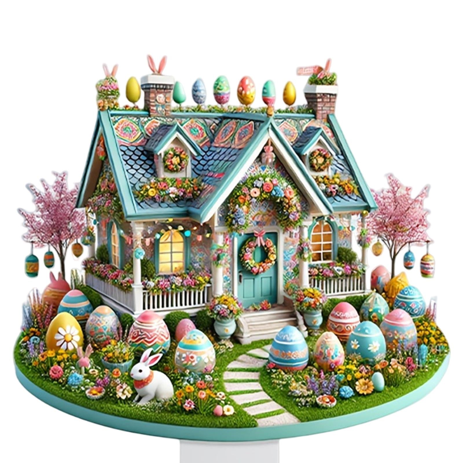 2D Flat Acrylic Sign Cute Easter Ornament for Displaying Theme Party Festive House