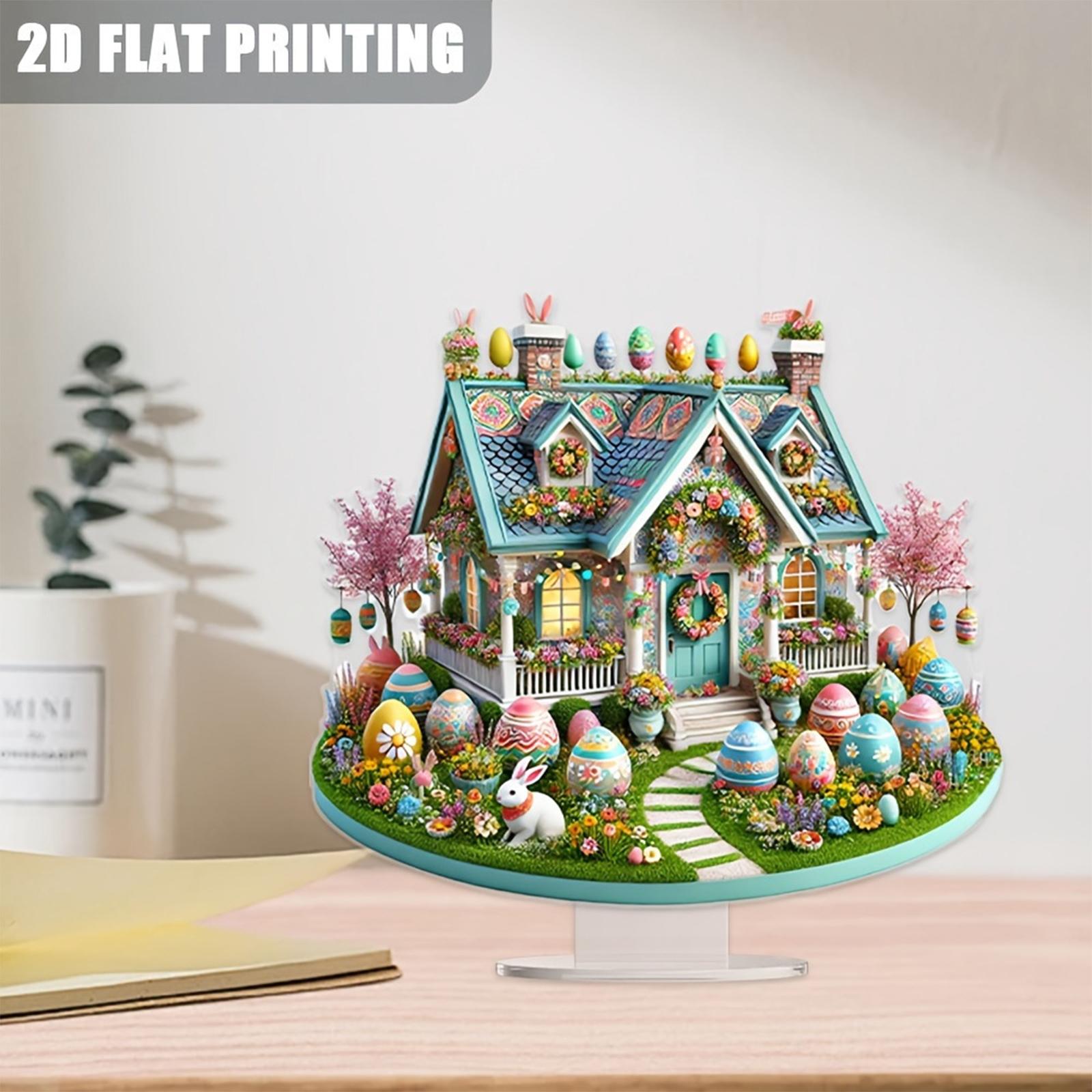 2D Flat Acrylic Sign Cute Easter Ornament for Displaying Theme Party Festive House