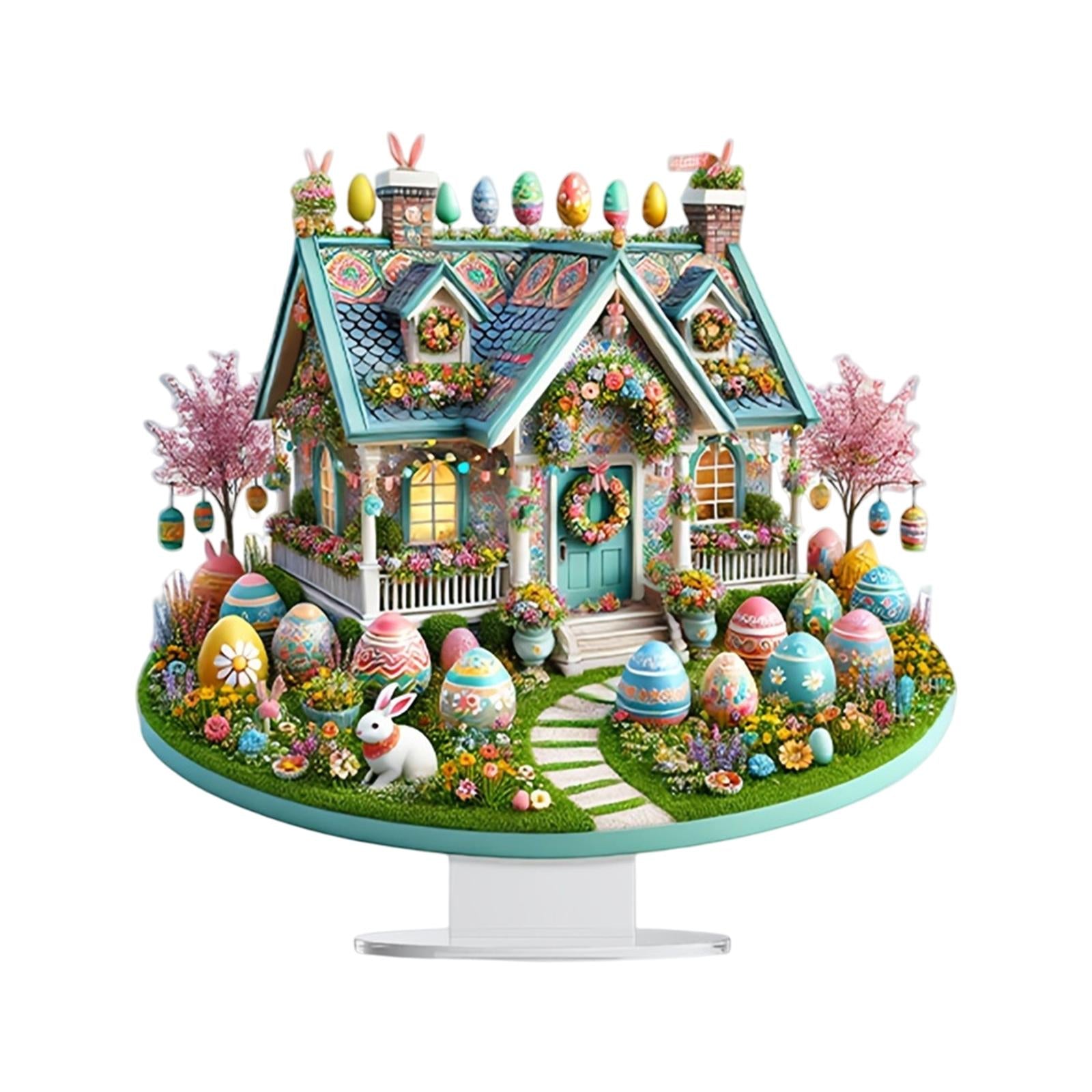 2D Flat Acrylic Sign Cute Easter Ornament for Displaying Theme Party Festive House