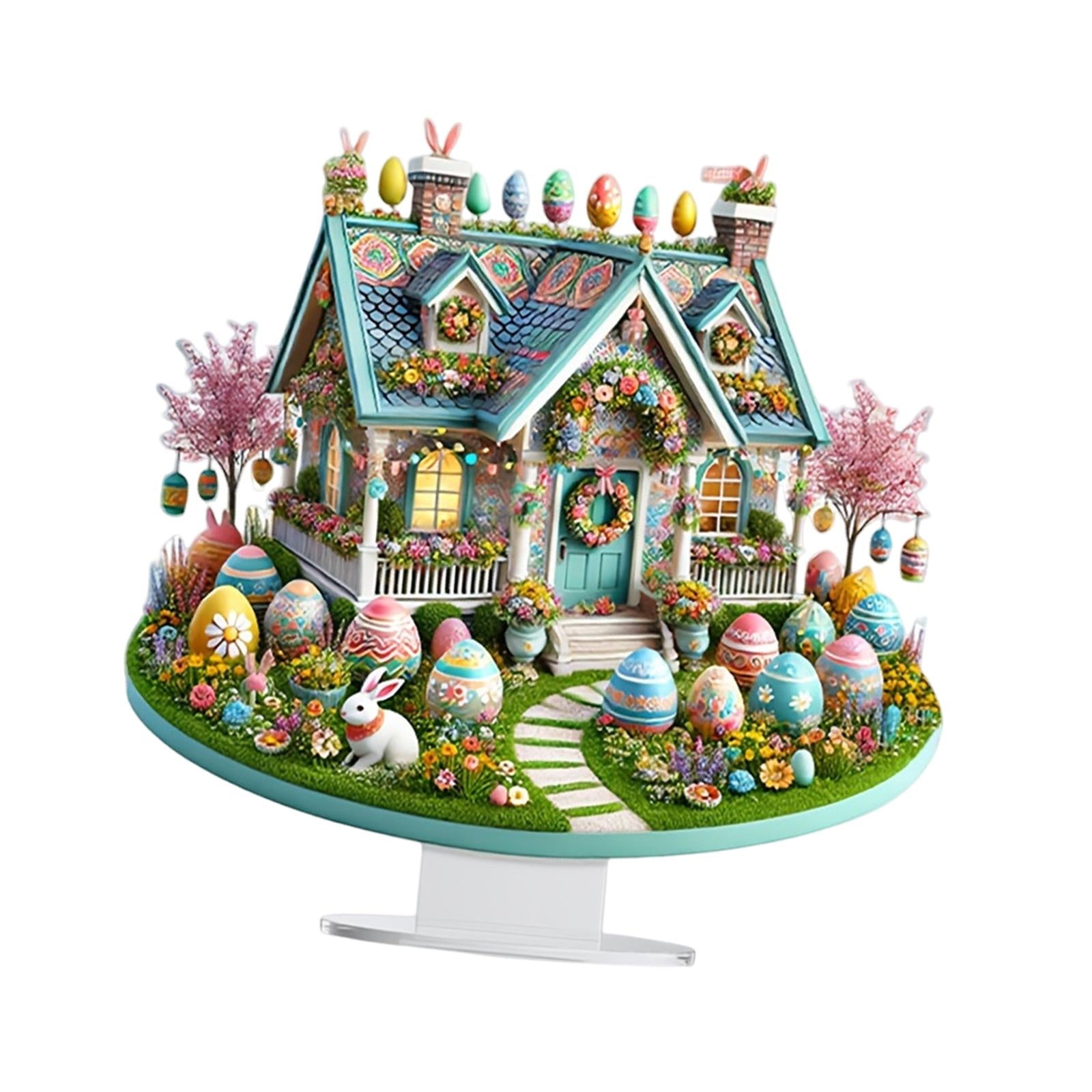 2D Flat Acrylic Sign Cute Easter Ornament for Displaying Theme Party Festive House