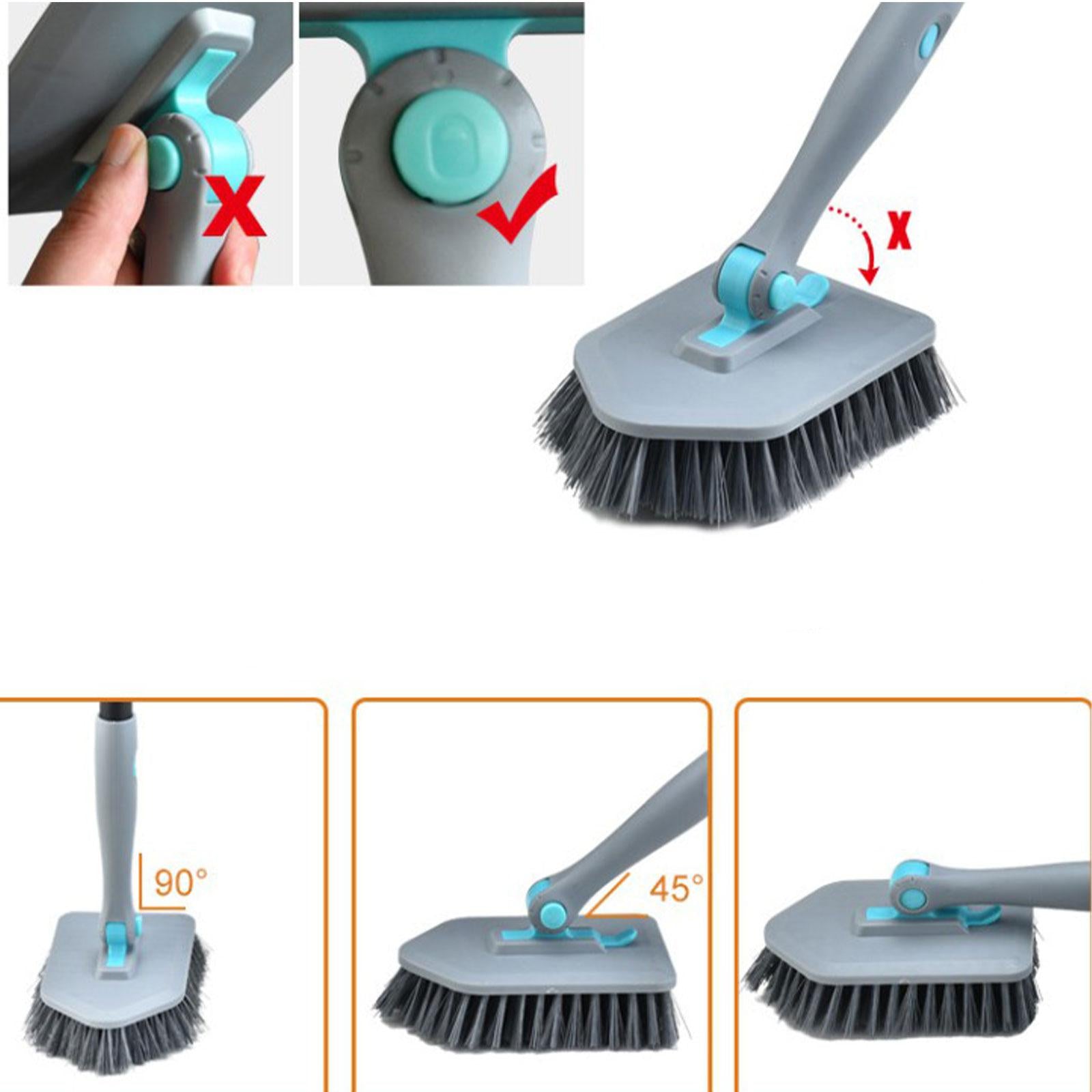 Shower Cleaning Brush Wall Detachable Stiff Bristles Tub Tile Scrubber Brush Gray