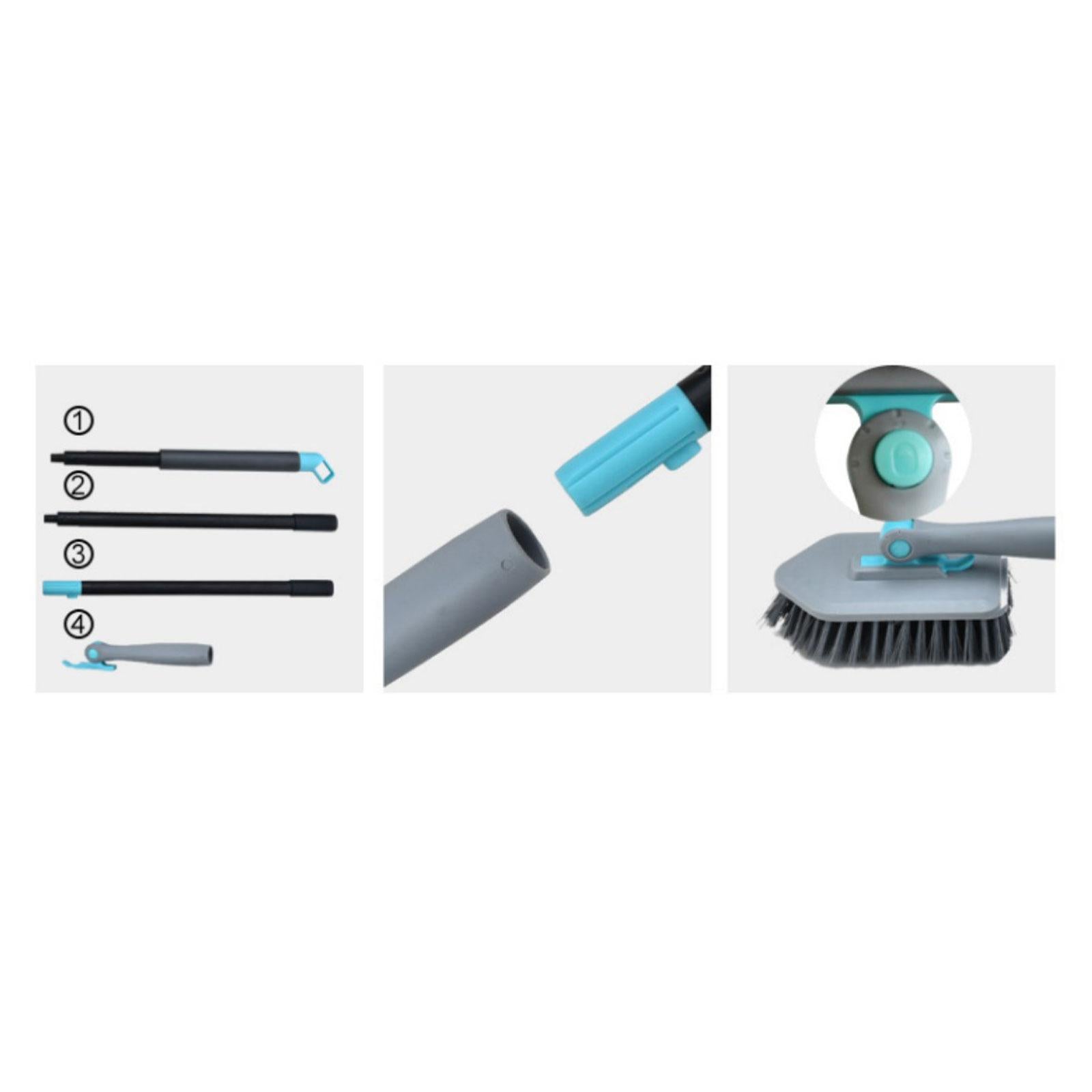 Shower Cleaning Brush Wall Detachable Stiff Bristles Tub Tile Scrubber Brush Gray