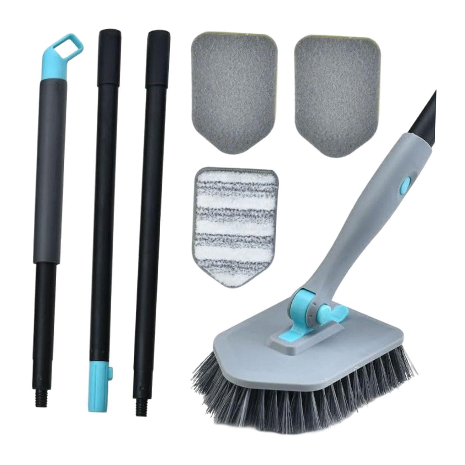 Shower Cleaning Brush Wall Detachable Stiff Bristles Tub Tile Scrubber Brush Gray