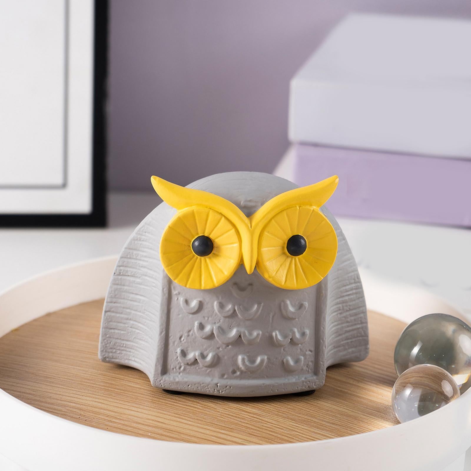 Owl Statue Birds Lovers Gift Resin Owl Figurine for Living Room Bedroom Desk