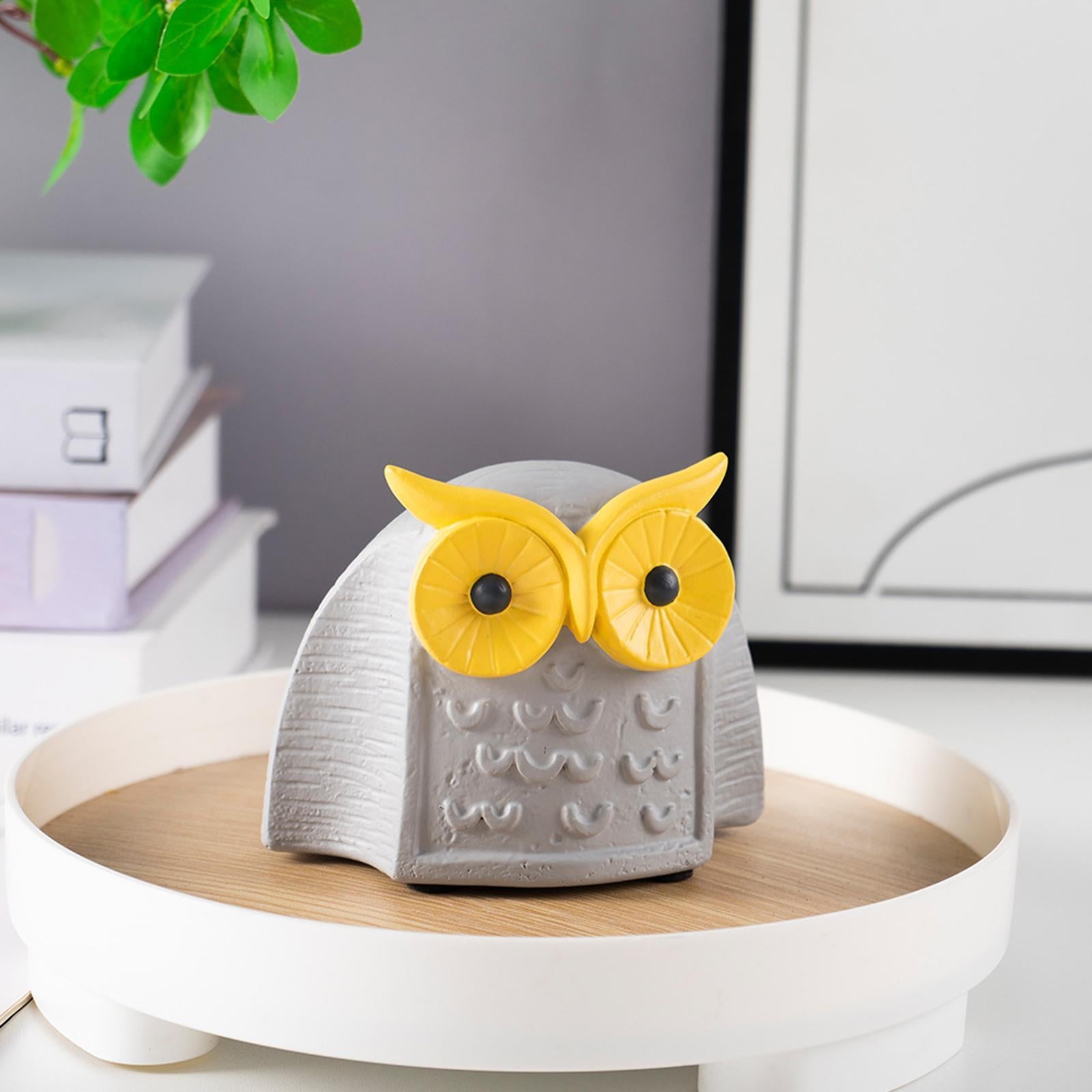 Owl Statue Birds Lovers Gift Resin Owl Figurine for Living Room Bedroom Desk