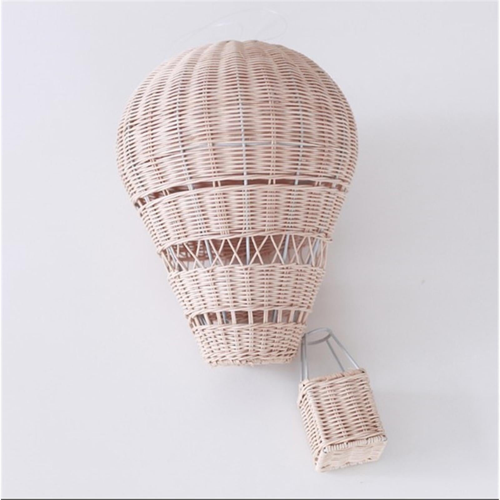 Rattan Hot Air Balloon Wall Decoration 30x22cm for Children's Bedroom Sturdy