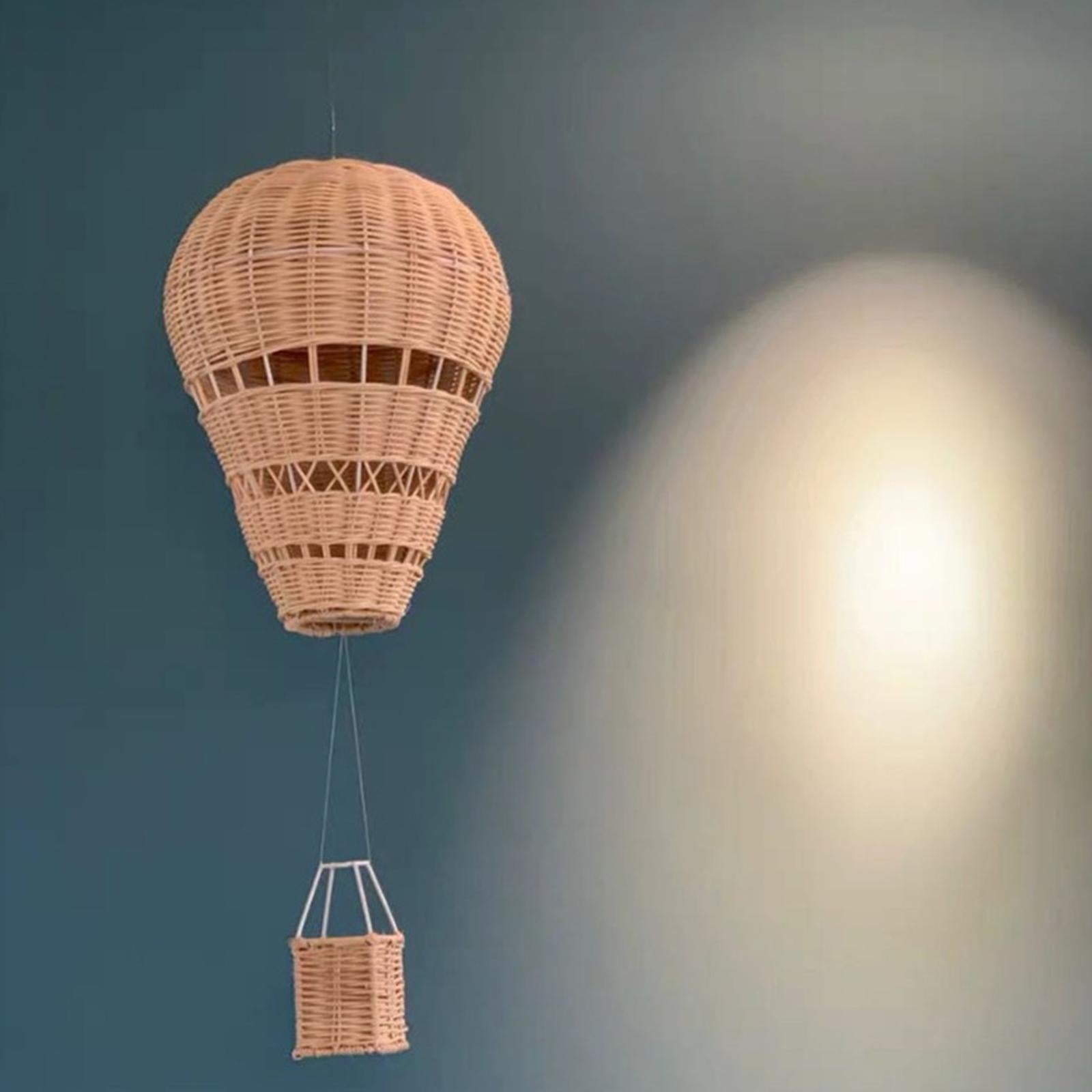Rattan Hot Air Balloon Wall Decoration 30x22cm for Children's Bedroom Sturdy