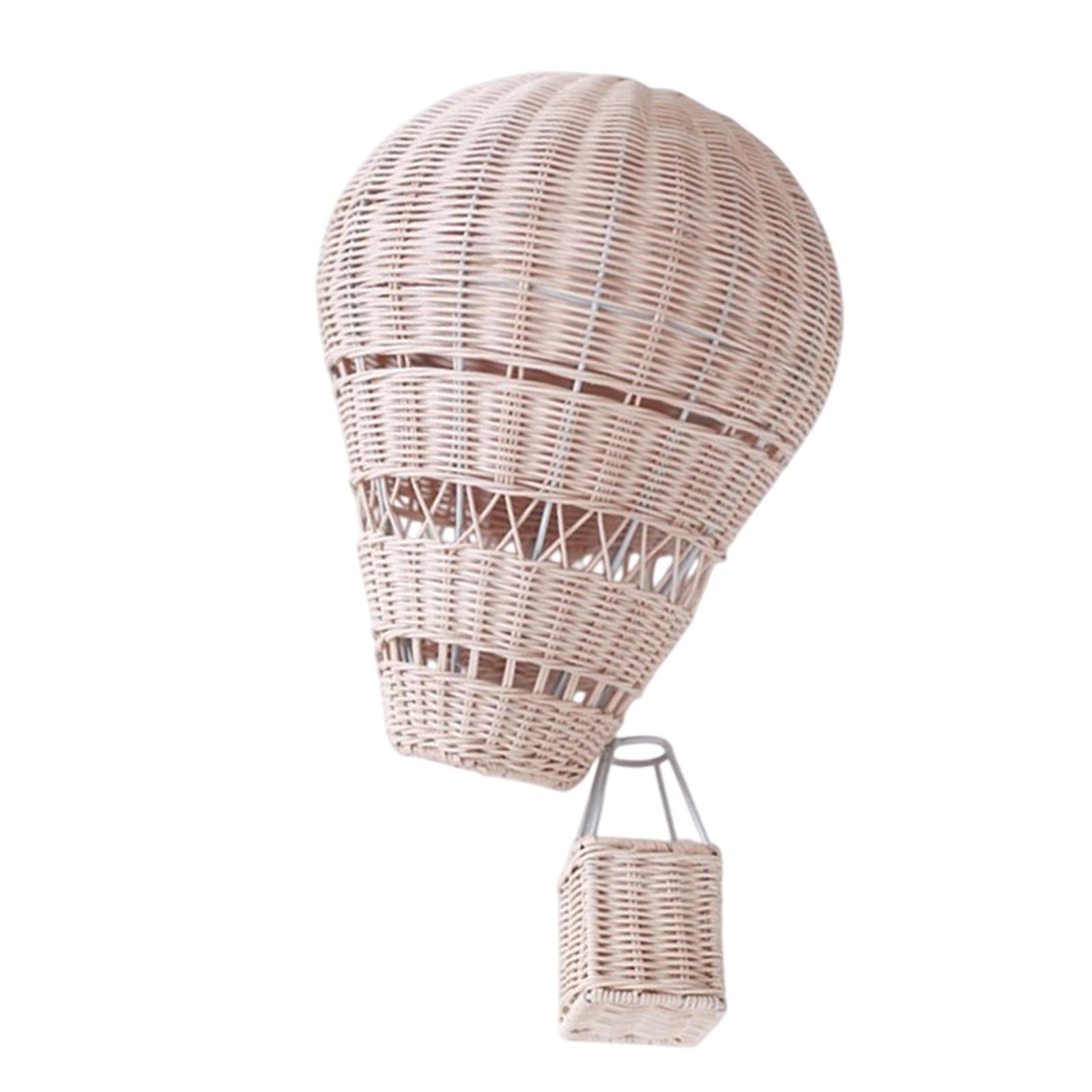 Rattan Hot Air Balloon Wall Decoration 30x22cm for Children's Bedroom Sturdy