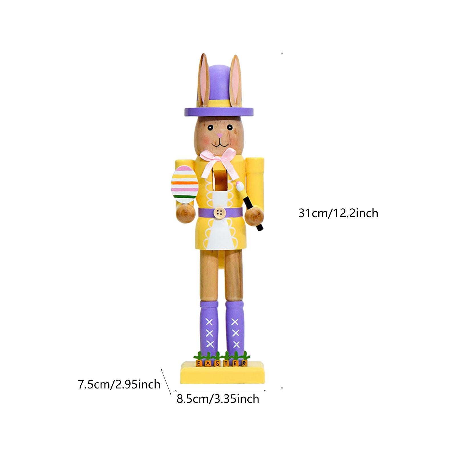 Rabbits Nutcracker Modern Crafts Easter Decor for Tea Room Bookshelf Desktop Purple Yellow