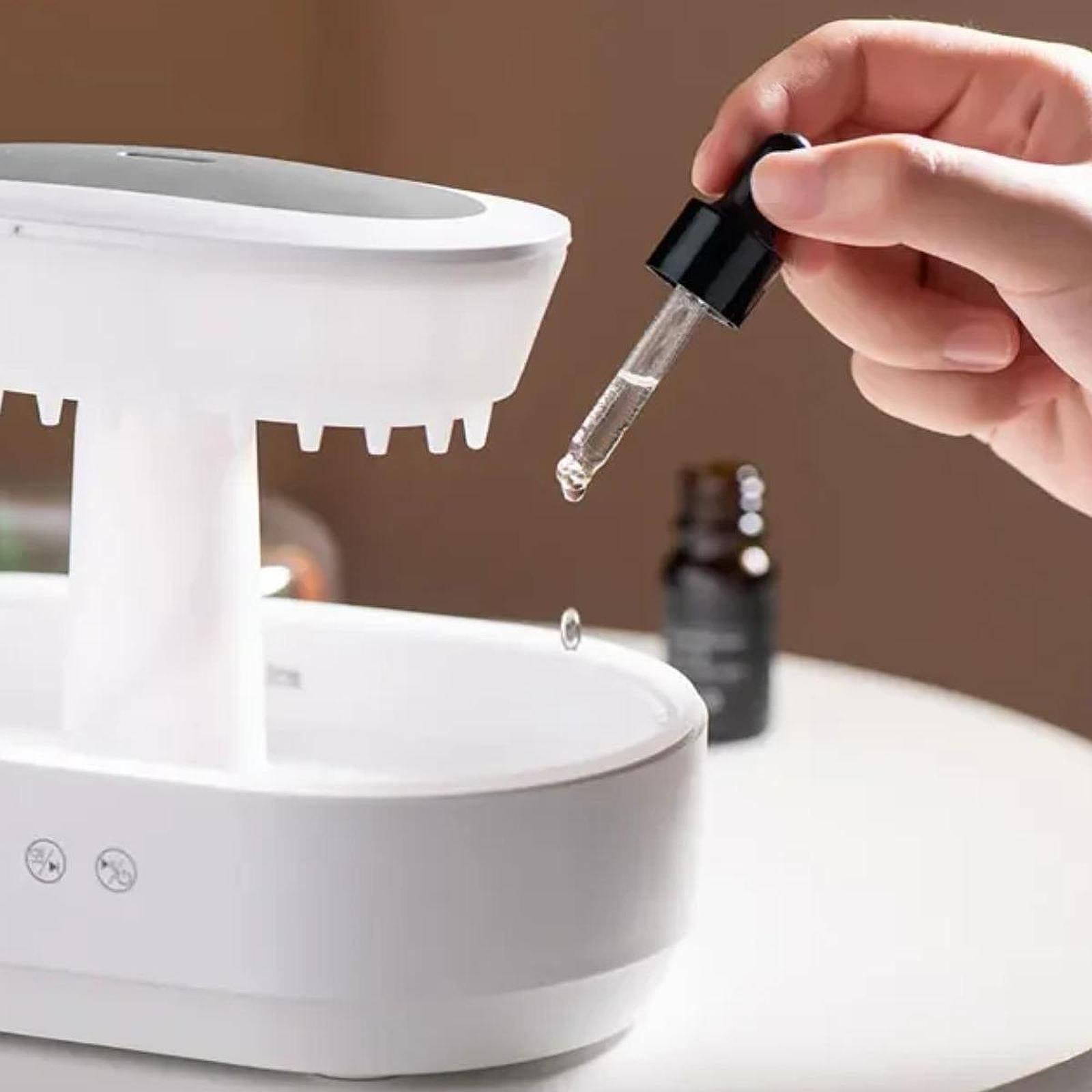 Raindrop Air Humidifier Colorful Light Portable for Study Room Bedside Table