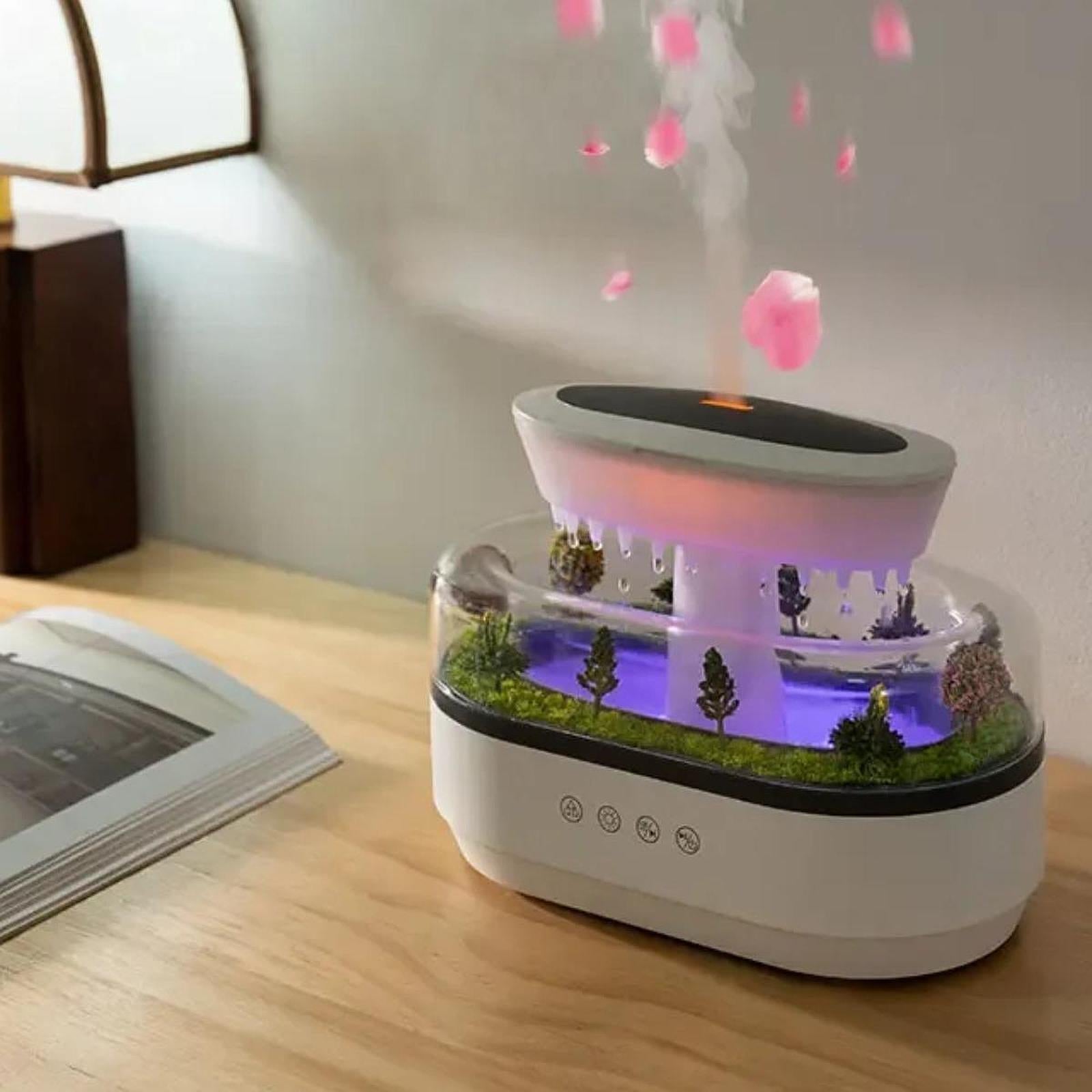 Raindrop Air Humidifier Colorful Light Portable for Study Room Bedside Table