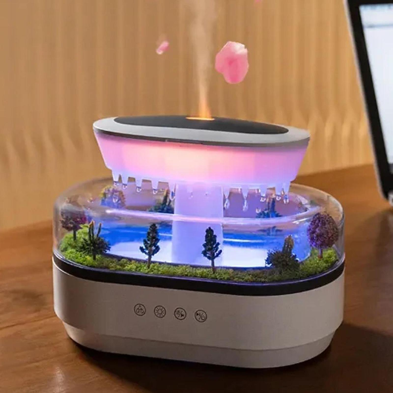 Raindrop Air Humidifier Colorful Light Portable for Study Room Bedside Table