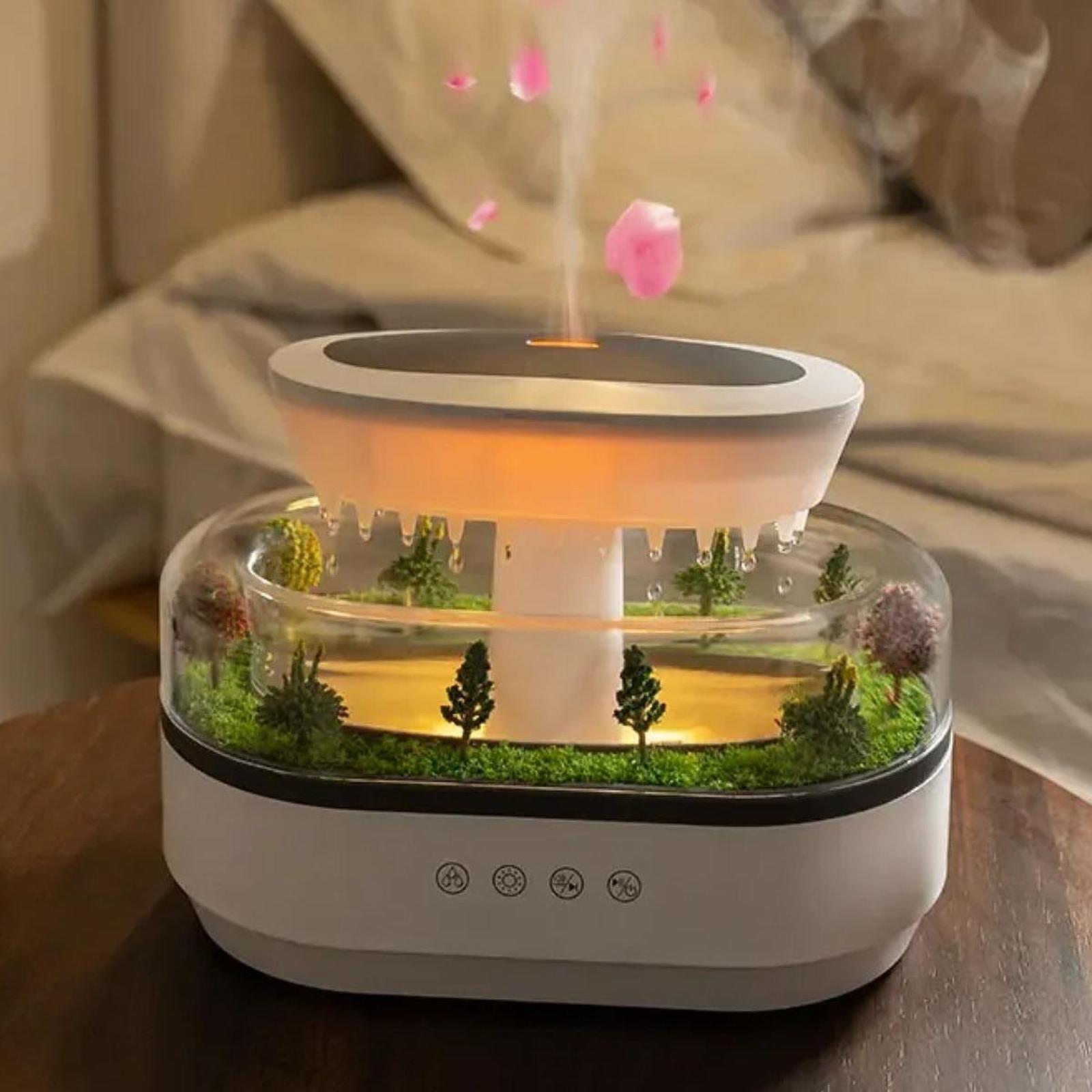 Raindrop Air Humidifier Colorful Light Portable for Study Room Bedside Table