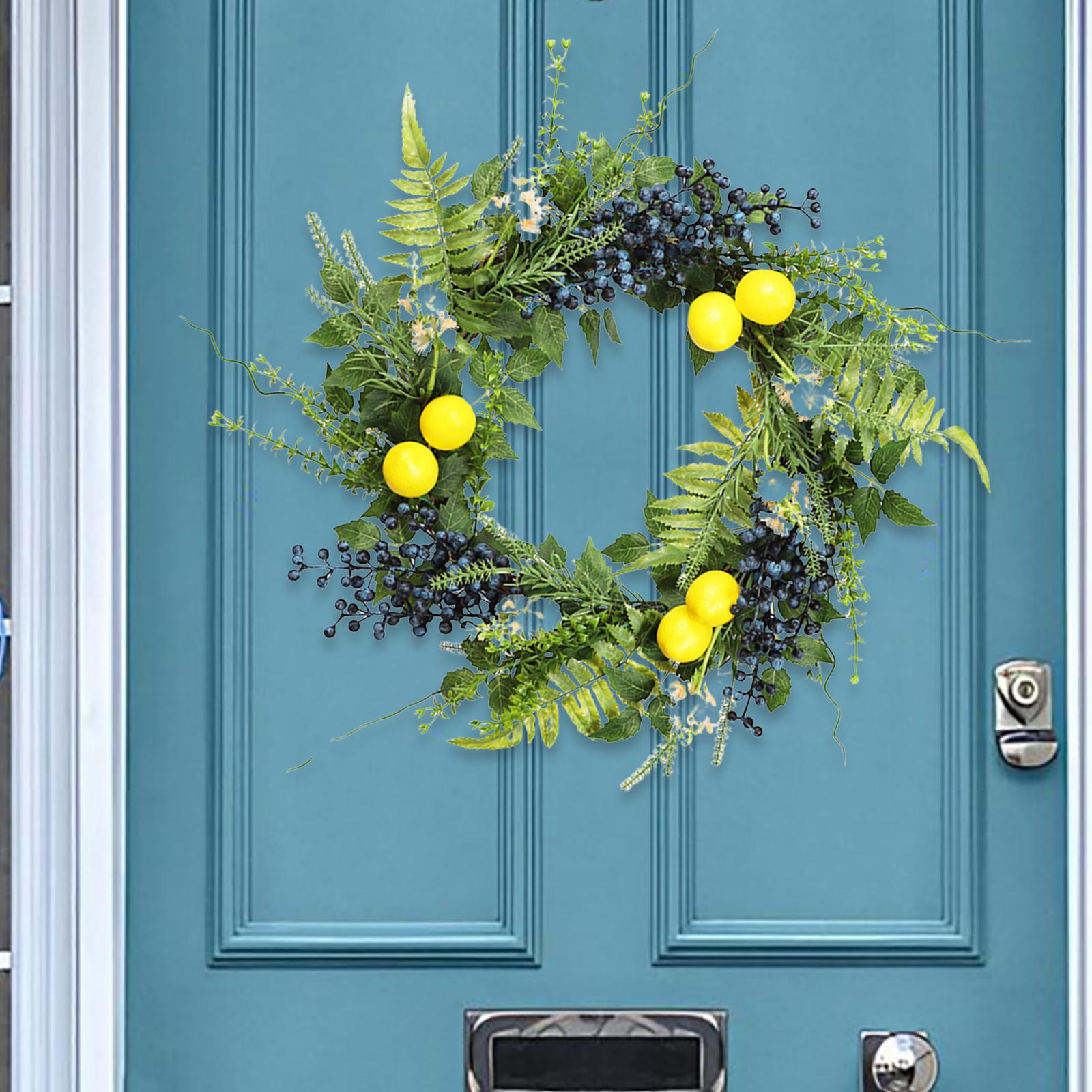 Summer Wreath for Front Door Practical Party Decor for Farmhouse Wall Window