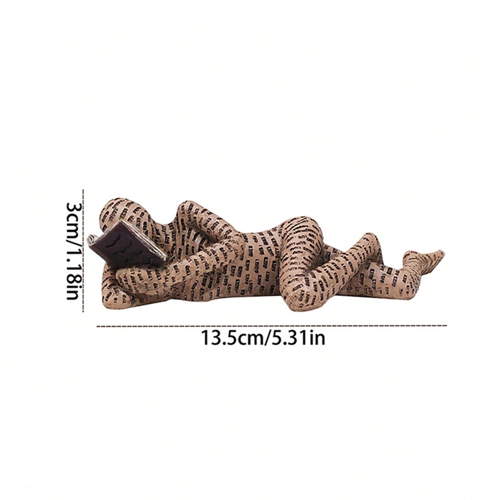 Thinker Statue Reading Woman Figurine for Bedroom Hallway Table Centerpieces Brown