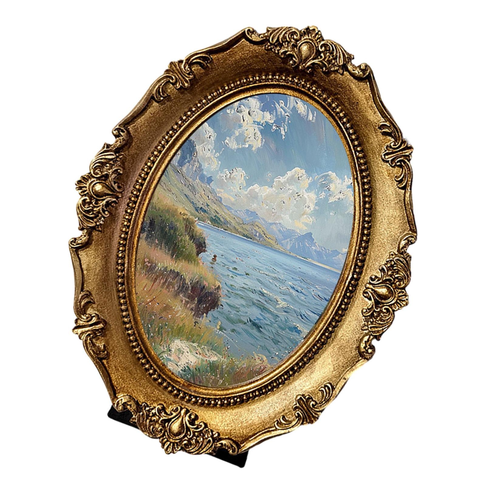 Oval Picture Frame Decorative Photo Display Holder for Office Bedroom Indoor