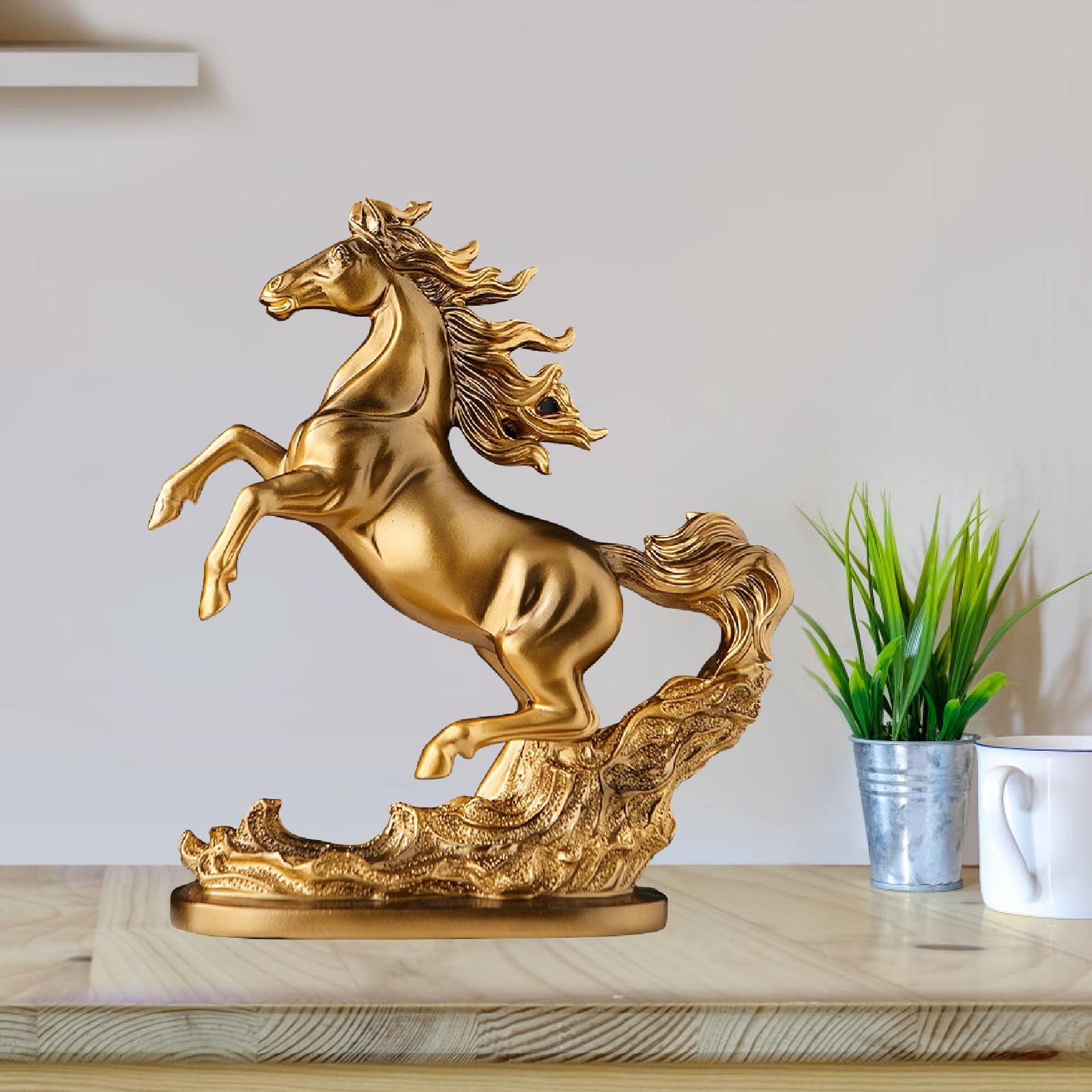 Horse Statue Tabletop Decor Resin Figurine for Cabinet Living Room Bookshelf