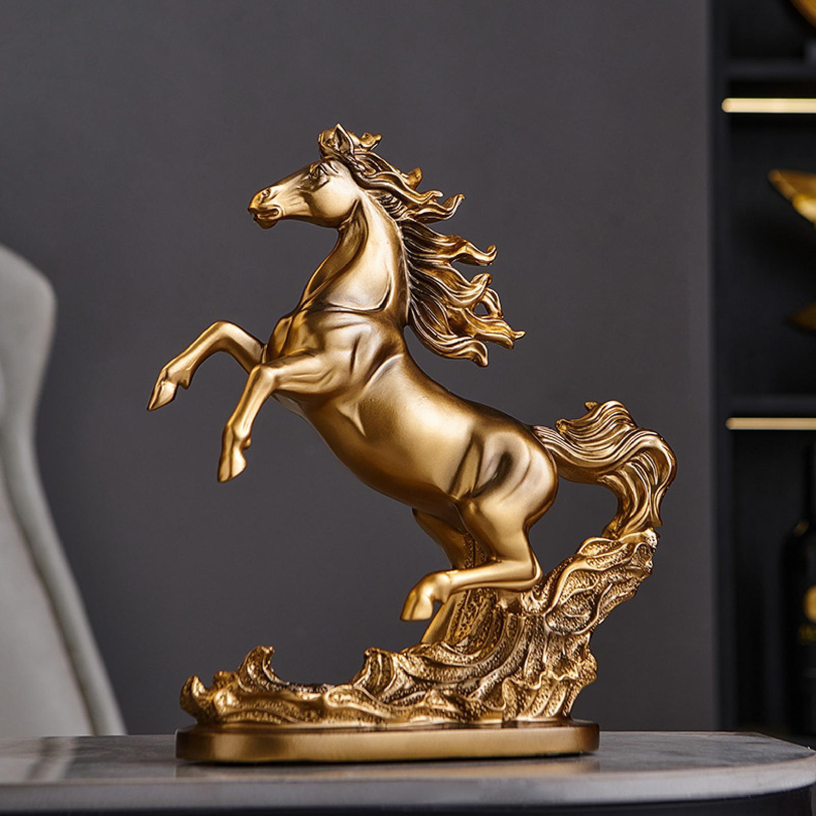 Horse Statue Tabletop Decor Resin Figurine for Cabinet Living Room Bookshelf