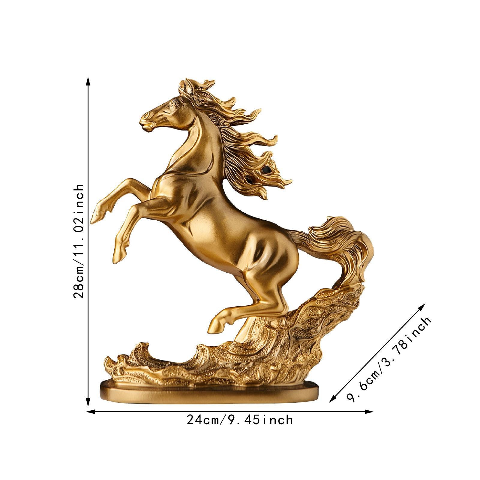 Horse Statue Tabletop Decor Resin Figurine for Cabinet Living Room Bookshelf