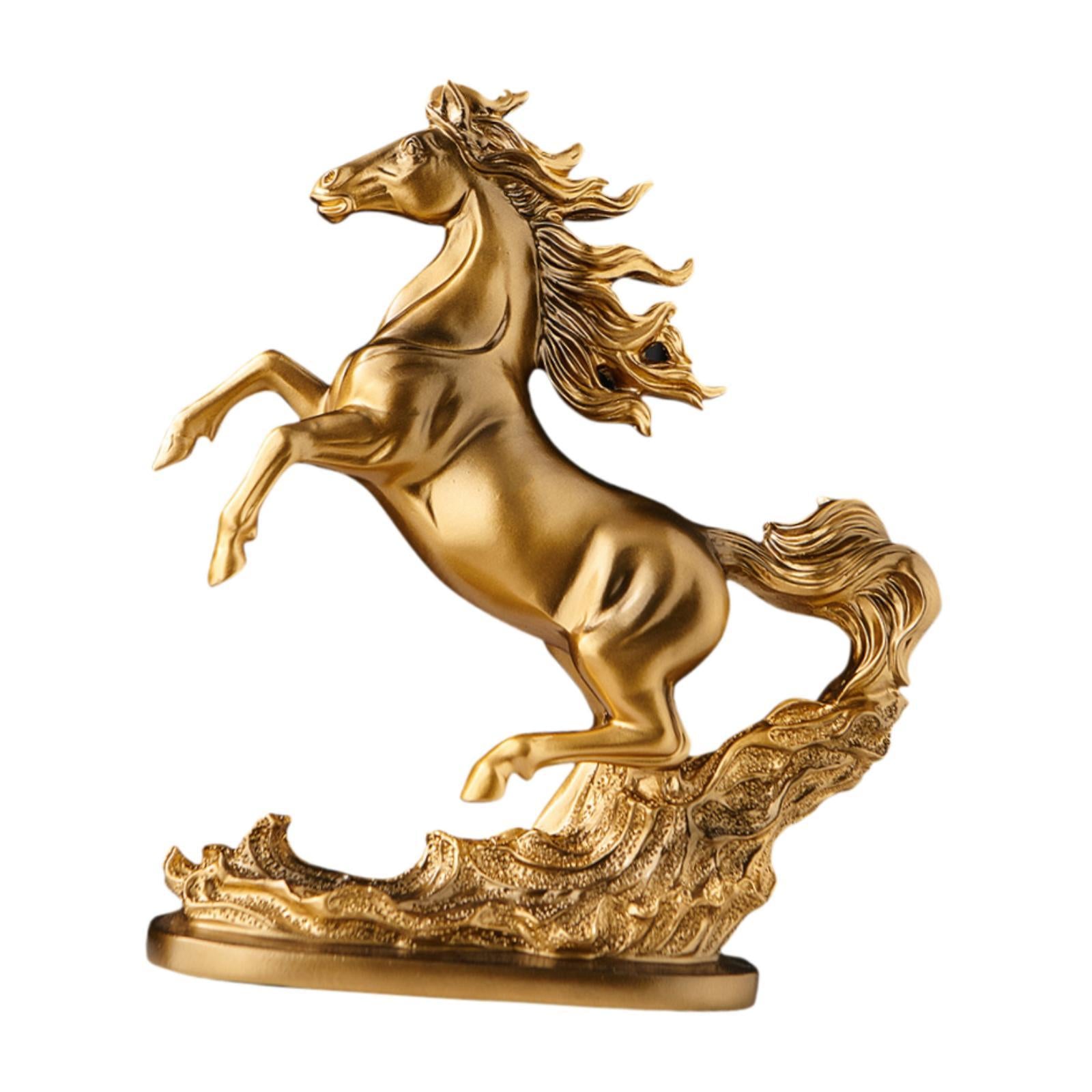 Horse Statue Tabletop Decor Resin Figurine for Cabinet Living Room Bookshelf