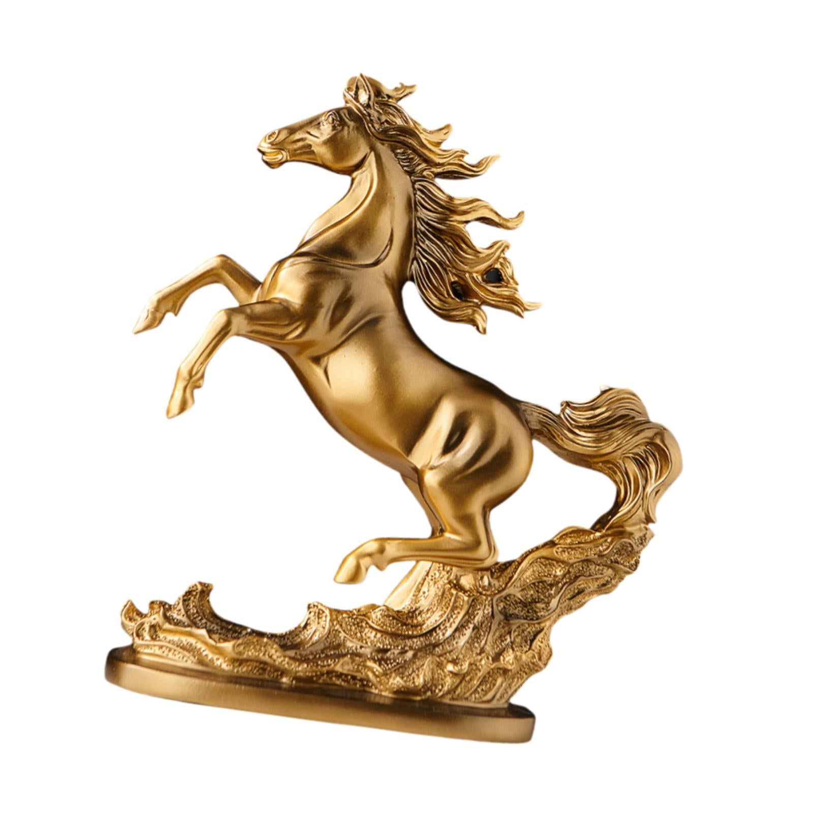 Horse Statue Tabletop Decor Resin Figurine for Cabinet Living Room Bookshelf