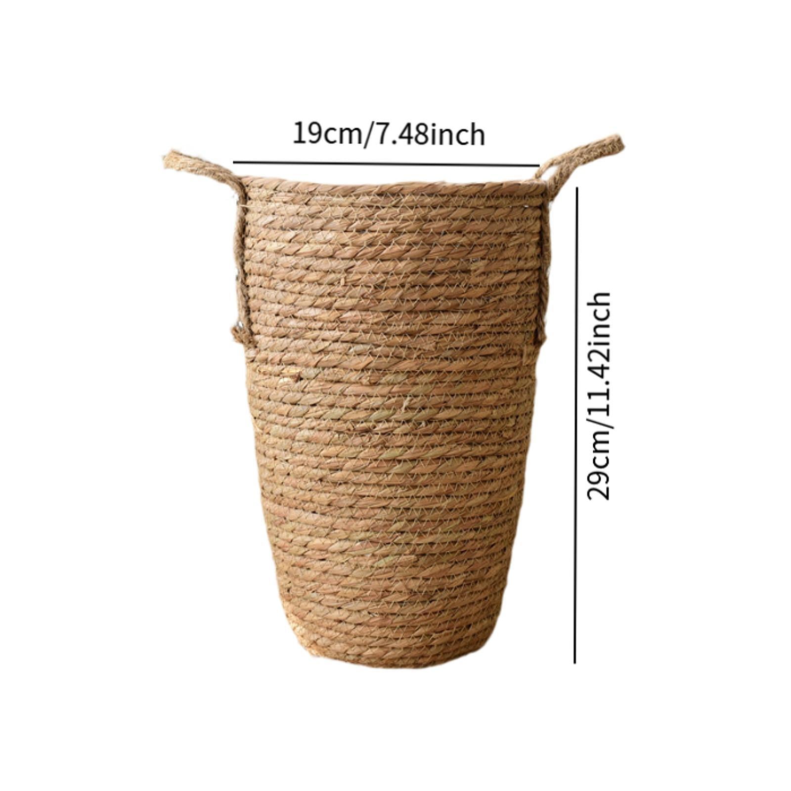 Straw Woven Planter Basket Multifunctional Organizer for Floor Indoor S