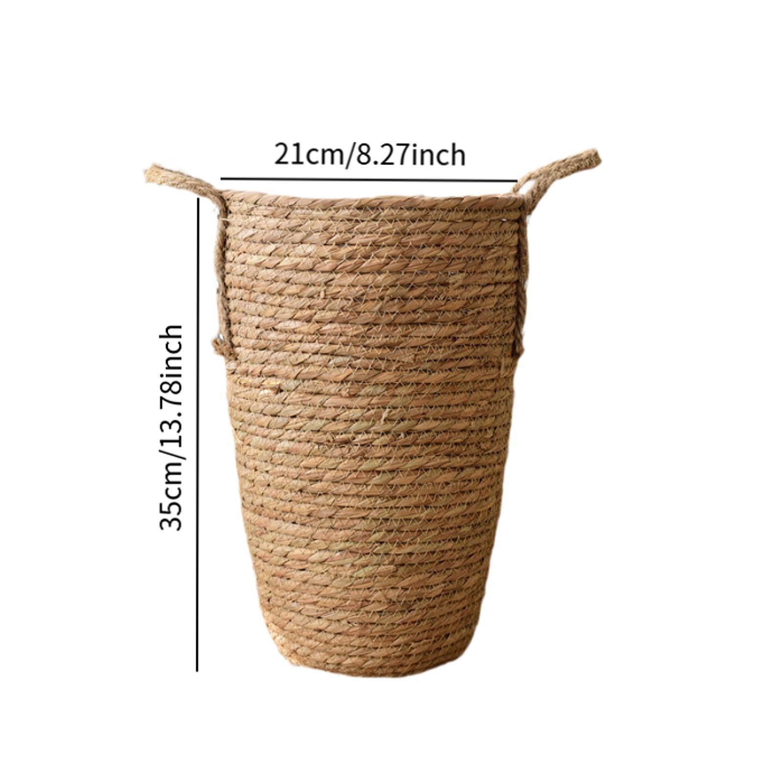 Straw Woven Planter Basket Multifunctional Organizer for Floor Indoor M