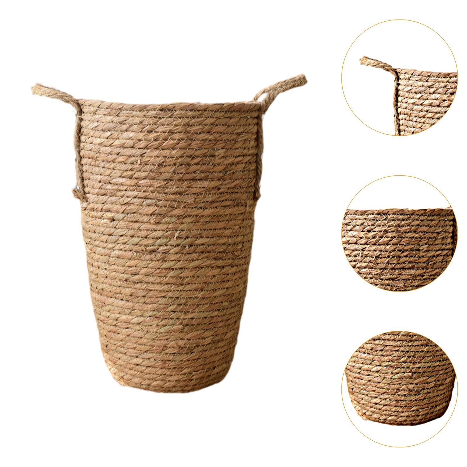 Straw Woven Planter Basket Multifunctional Organizer for Floor Indoor L