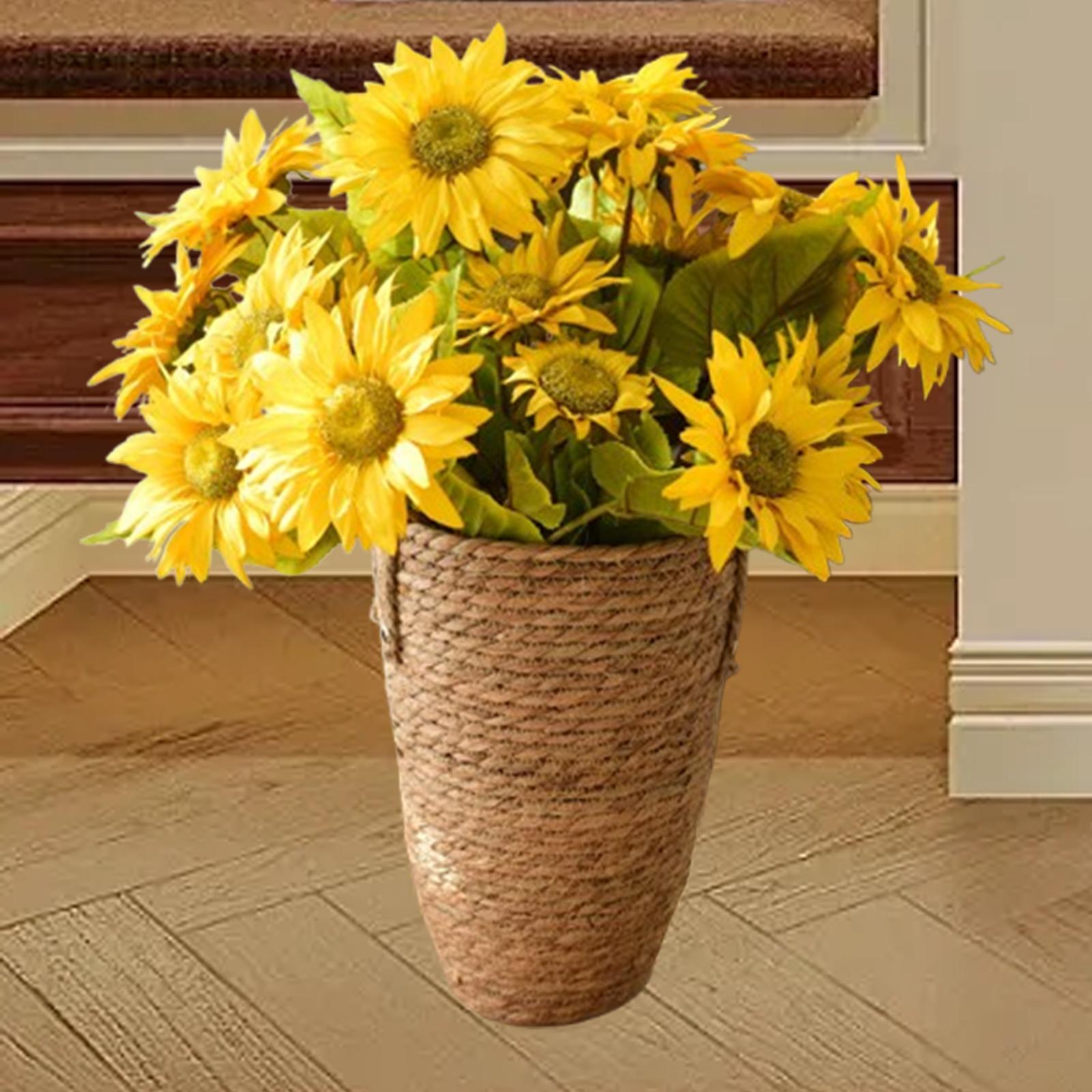 Straw Woven Planter Basket Multifunctional Organizer for Floor Indoor L