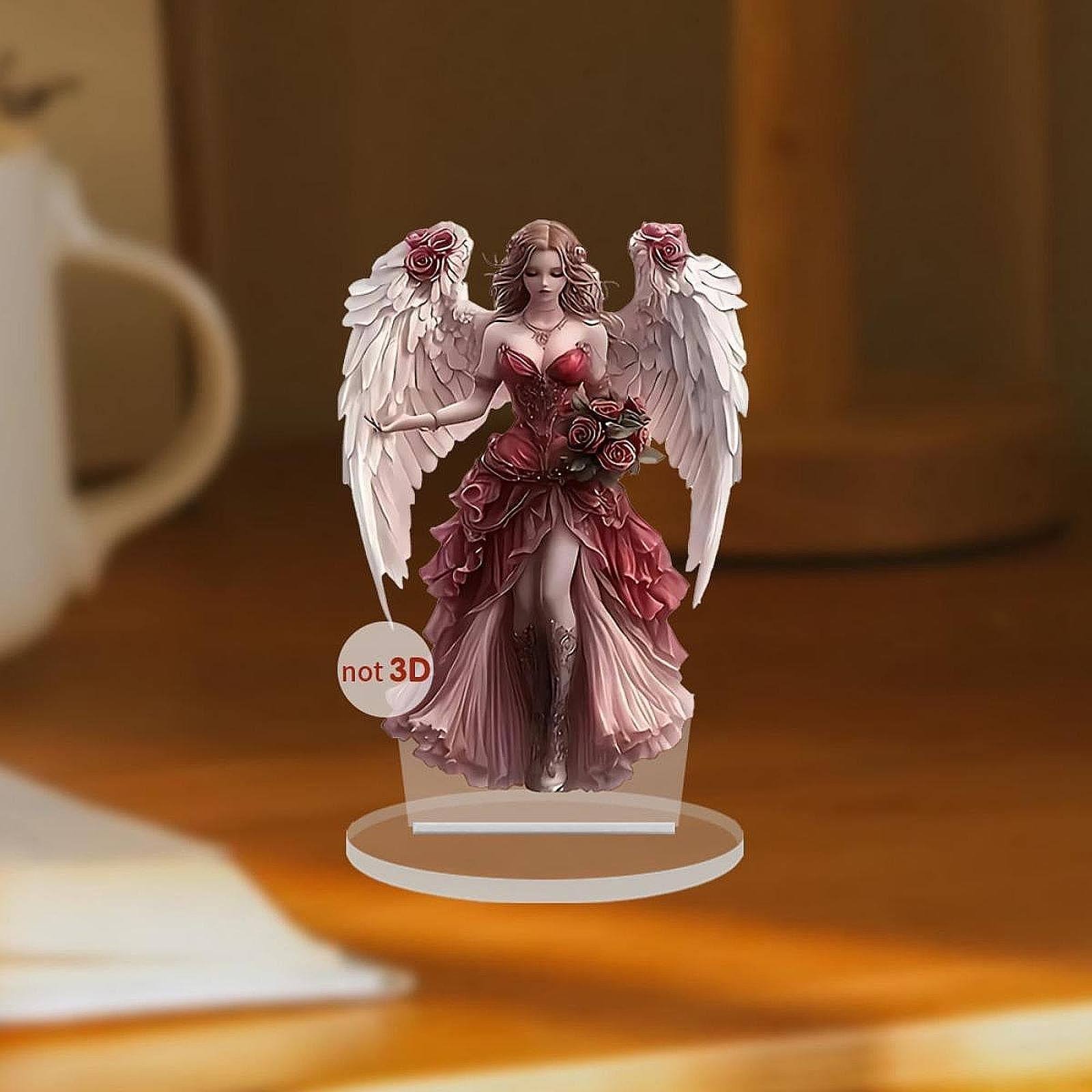 2D Flat Acrylic Table Ornament Decorative Fireplace Gift Bohemian Angel Sign