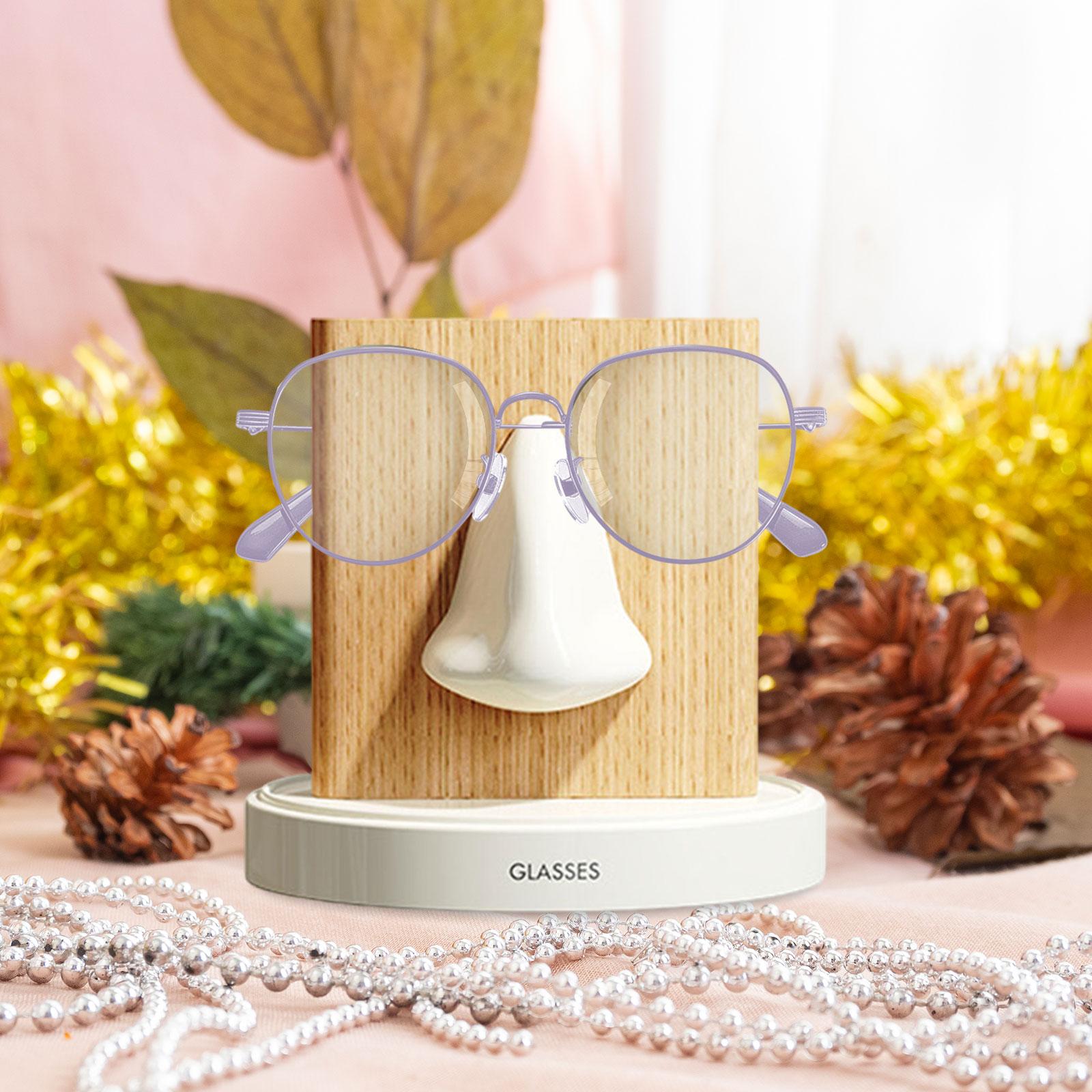 Human Nose Glasses Holder Stand Friends Gift for Bedroom Entryway Home Decor White Yellow