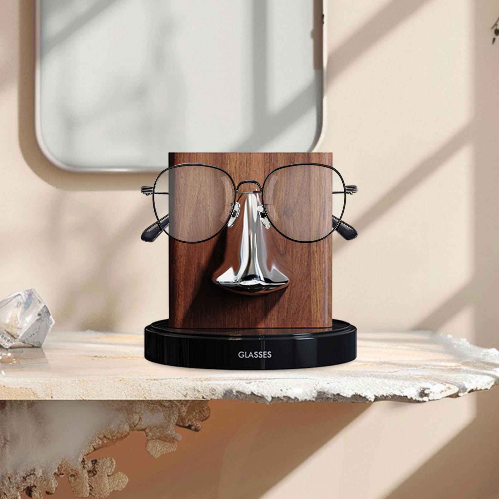 Human Nose Glasses Holder Stand Friends Gift for Bedroom Entryway Home Decor Black Silvery Brown