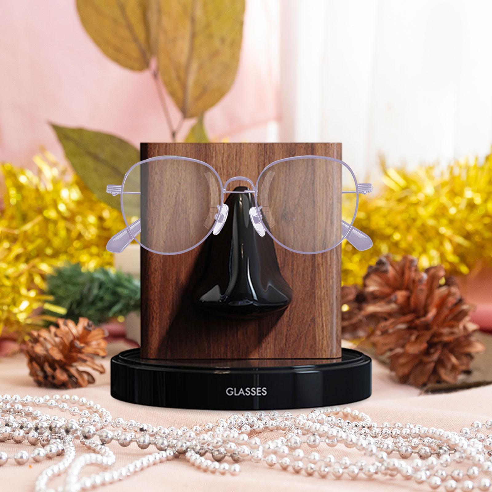 Human Nose Glasses Holder Stand Friends Gift for Bedroom Entryway Home Decor Black Brown