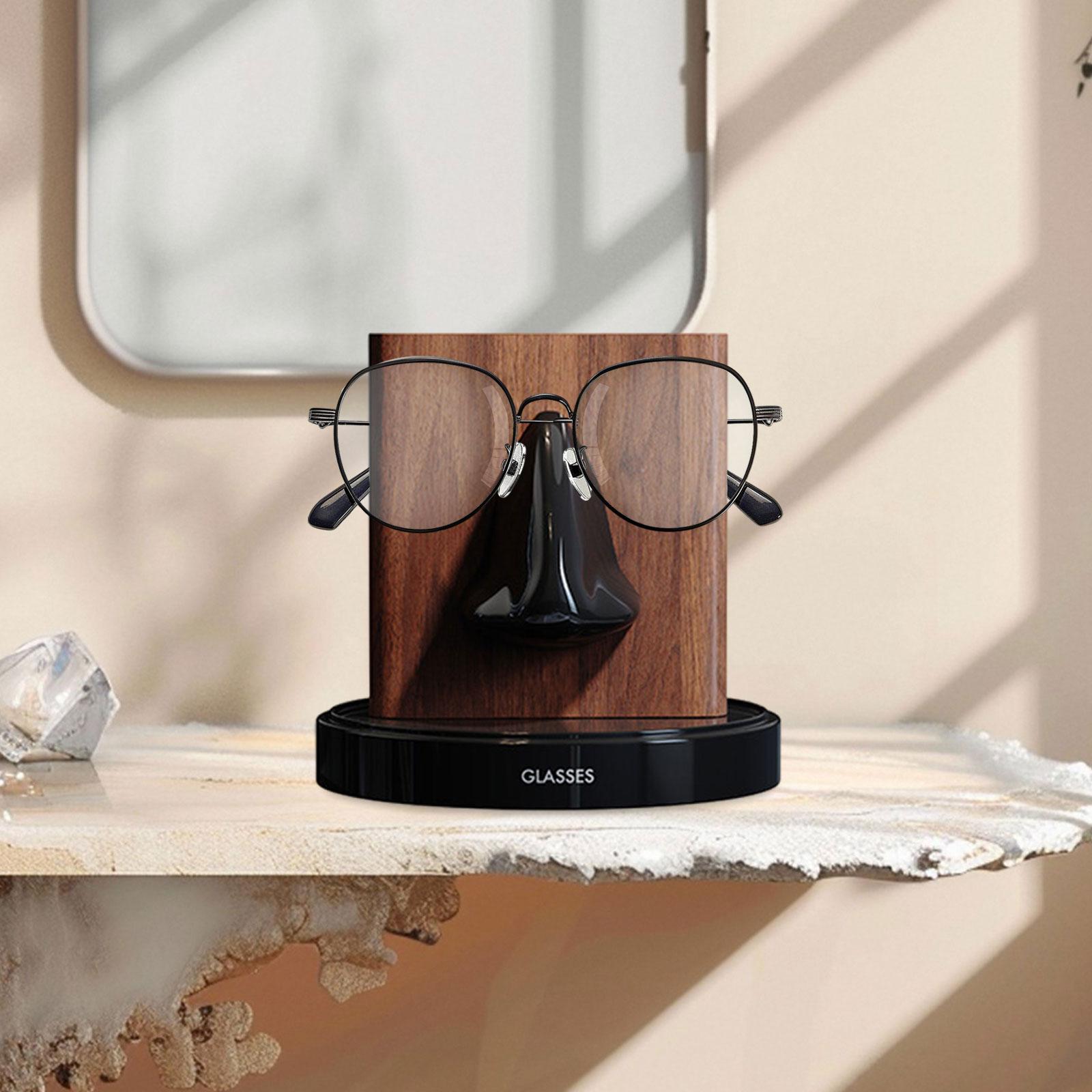 Human Nose Glasses Holder Stand Friends Gift for Bedroom Entryway Home Decor Black Brown