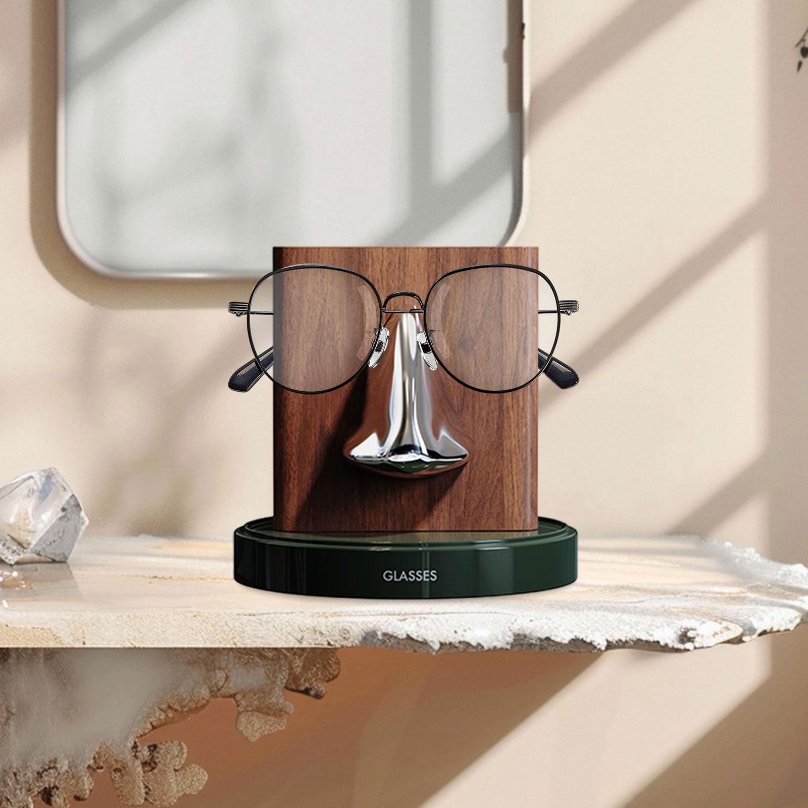 Human Nose Glasses Holder Stand Friends Gift for Bedroom Entryway Home Decor Green Silvery Brown