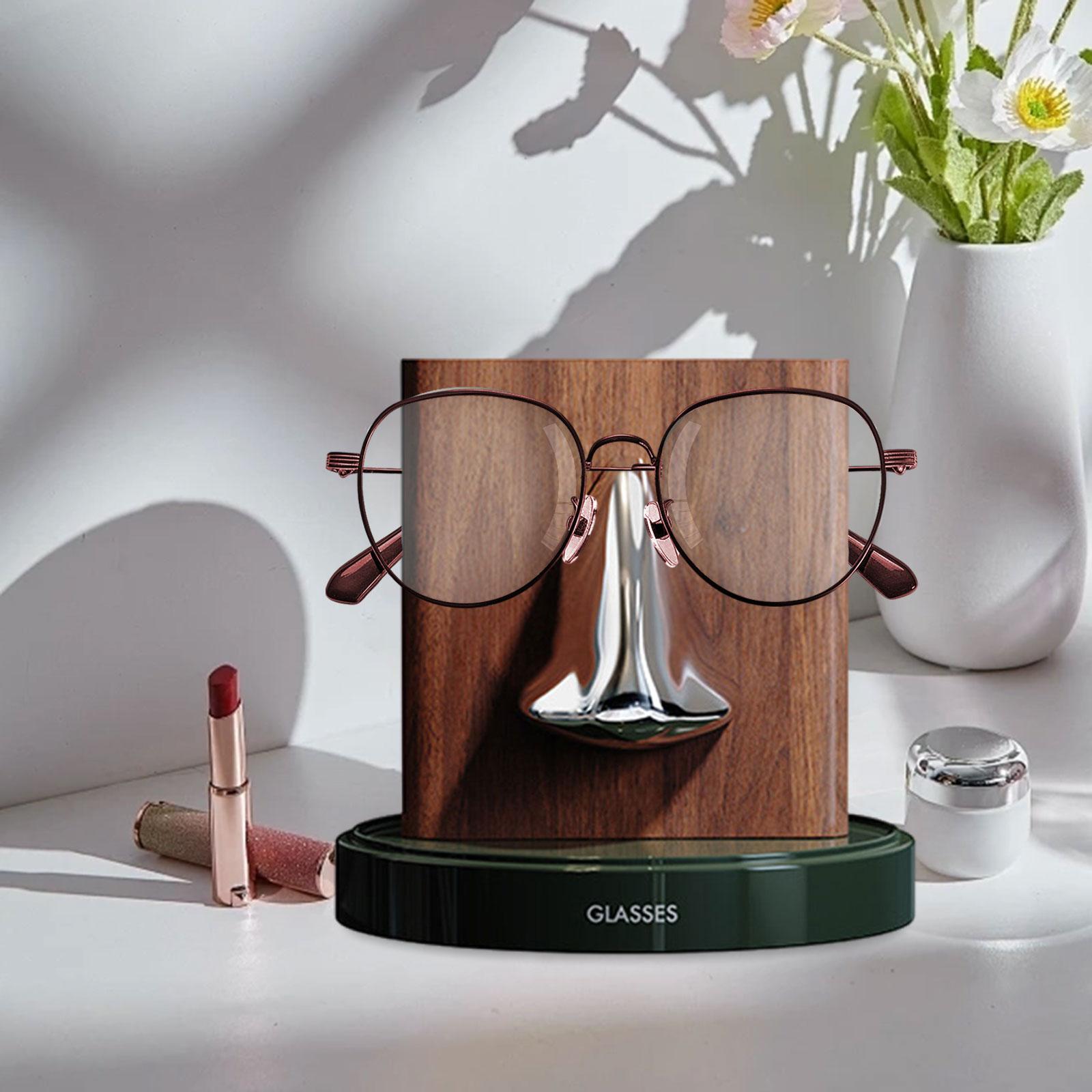 Human Nose Glasses Holder Stand Friends Gift for Bedroom Entryway Home Decor Green Silvery Brown