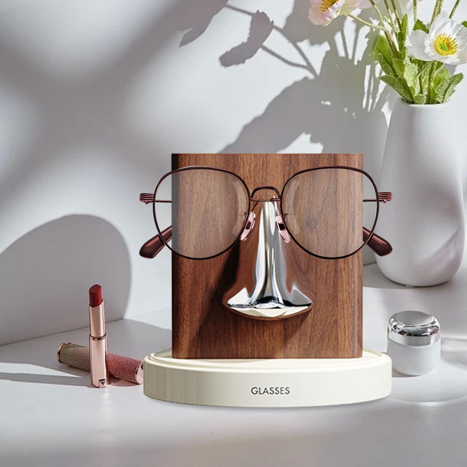 Human Nose Glasses Holder Stand Friends Gift for Bedroom Entryway Home Decor White Silvery Brown