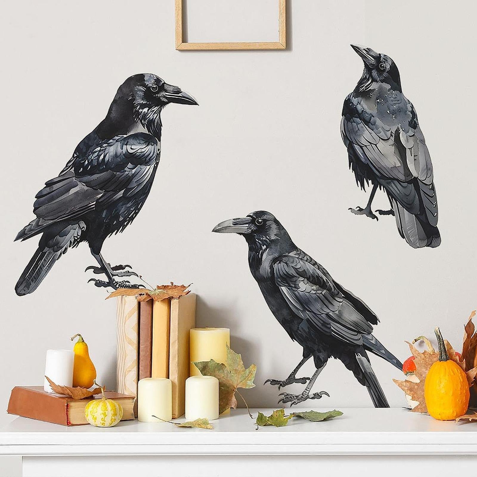 Realistic Crows Wall Sticker Versatile Wall Decal for Background Wall Corner