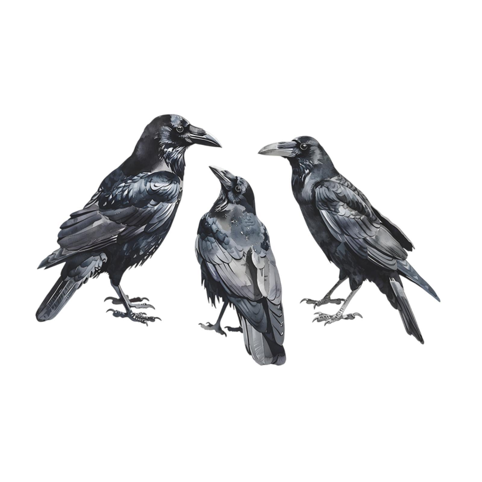 Realistic Crows Wall Sticker Versatile Wall Decal for Background Wall Corner