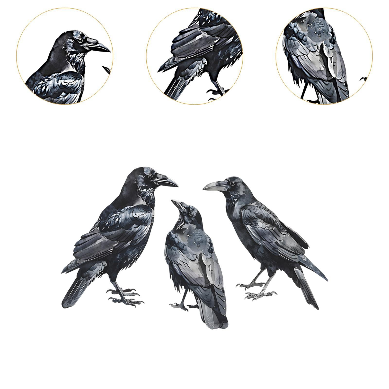 Realistic Crows Wall Sticker Versatile Wall Decal for Background Wall Corner