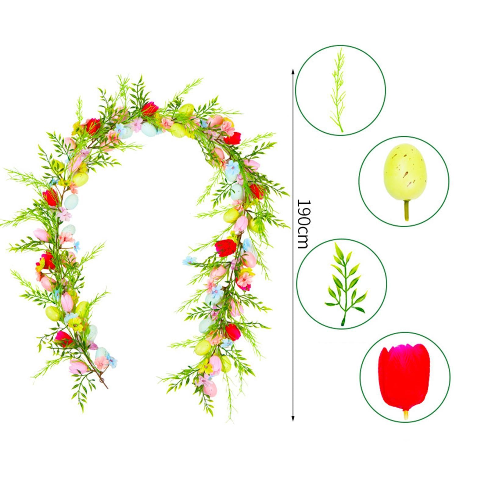 6.23 Feet Easter Garland Hanging Ornament for Farmhouse Birthday Living Room Style C