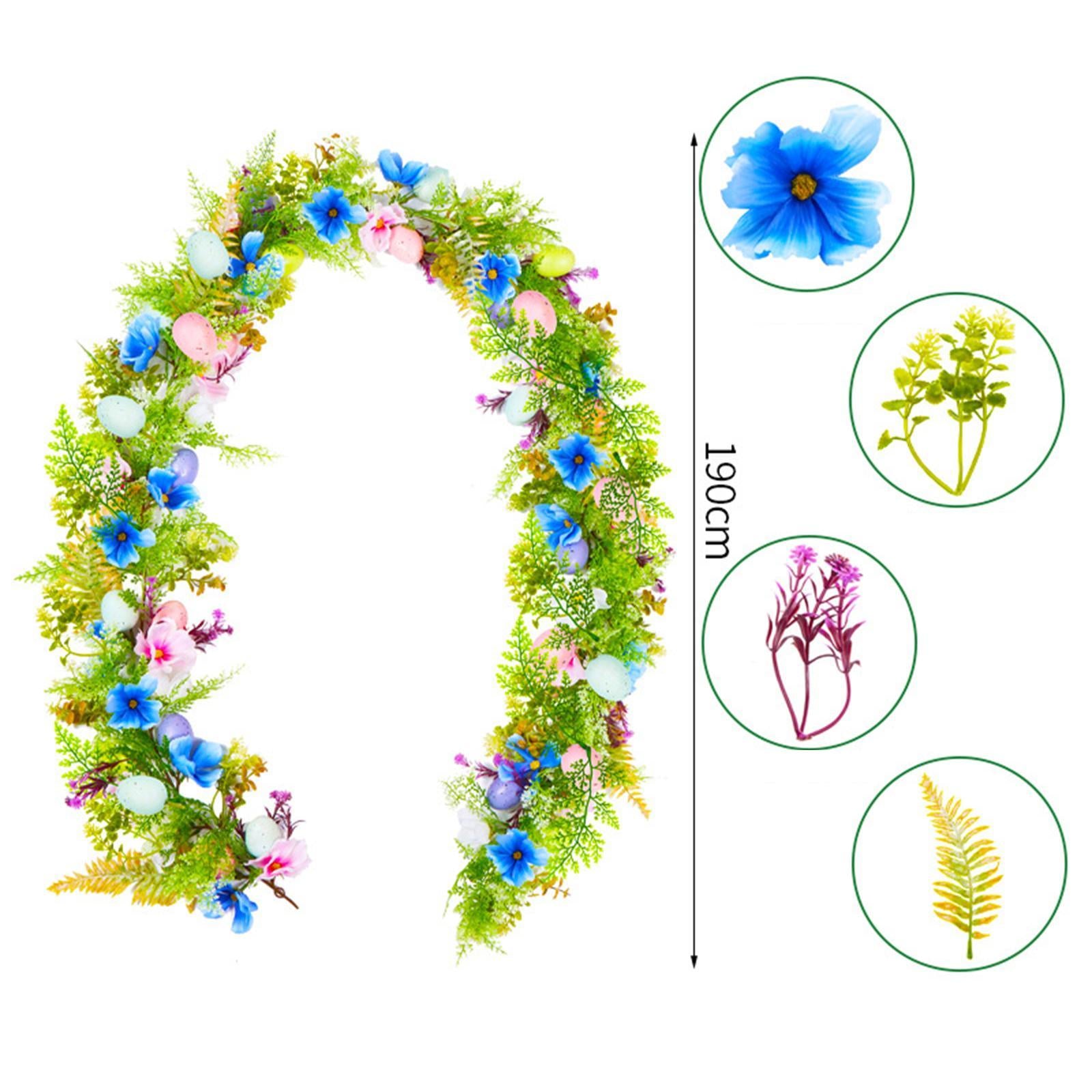 6.23 Feet Easter Garland Hanging Ornament for Farmhouse Birthday Living Room Style D