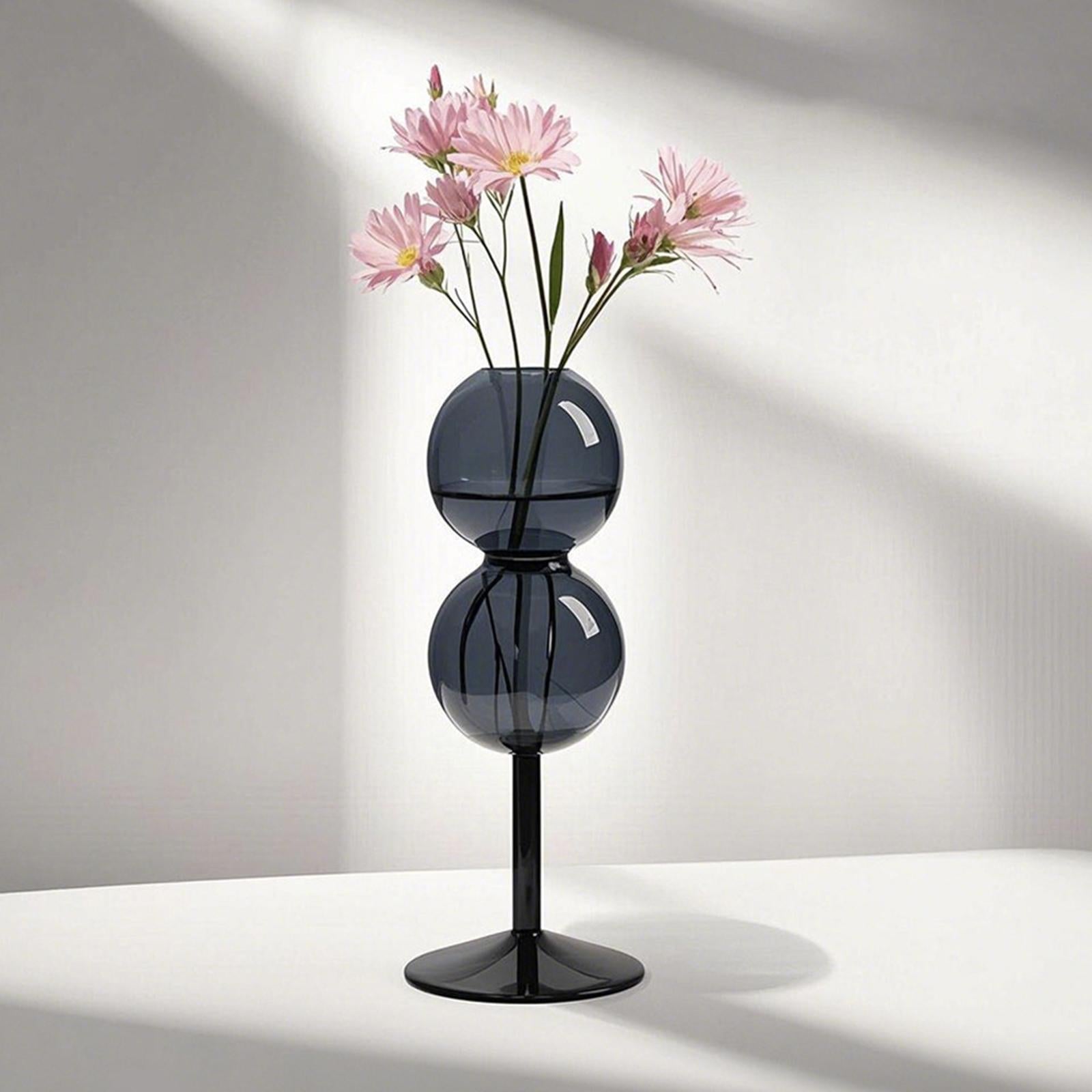 Glass Bubble Vase Modern Photo Prop Table Decoration for Porch Balcony Shelf