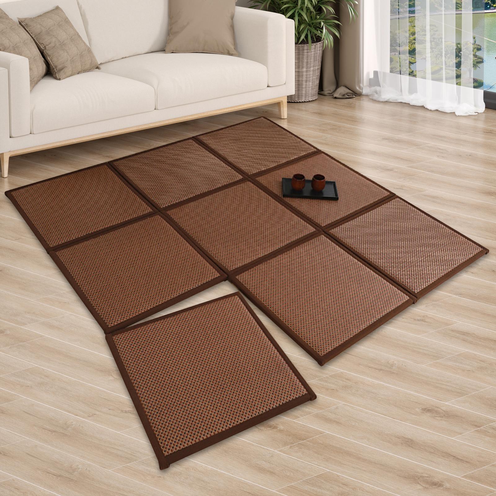 180x180cm Rattan Japanese Tatami Mat Breathable Crawling Playmat for Bedroom Style C