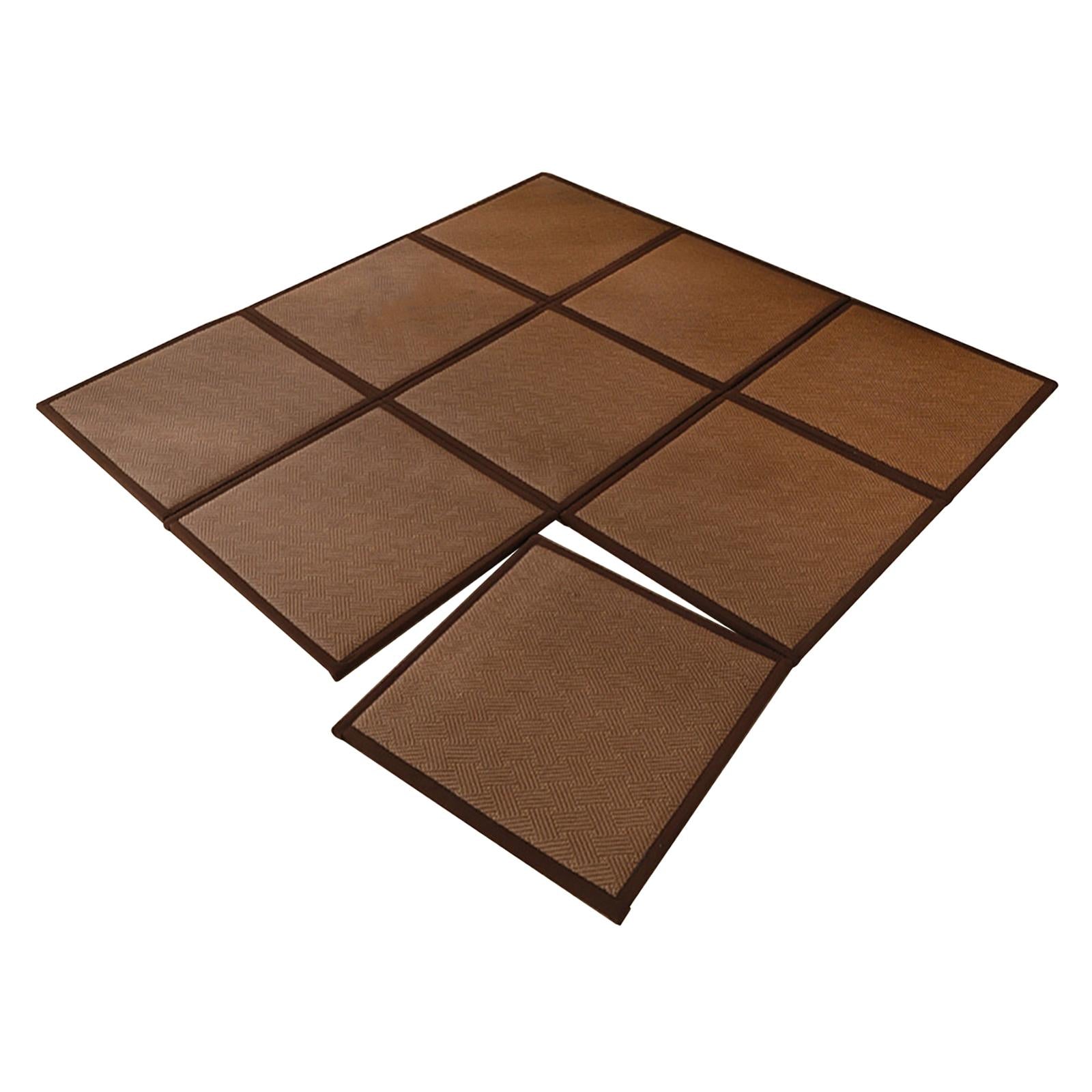 180x180cm Rattan Japanese Tatami Mat Breathable Crawling Playmat for Bedroom Style D
