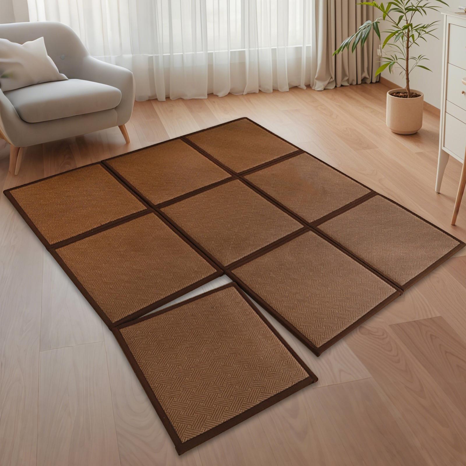 180x180cm Rattan Japanese Tatami Mat Breathable Crawling Playmat for Bedroom Style D
