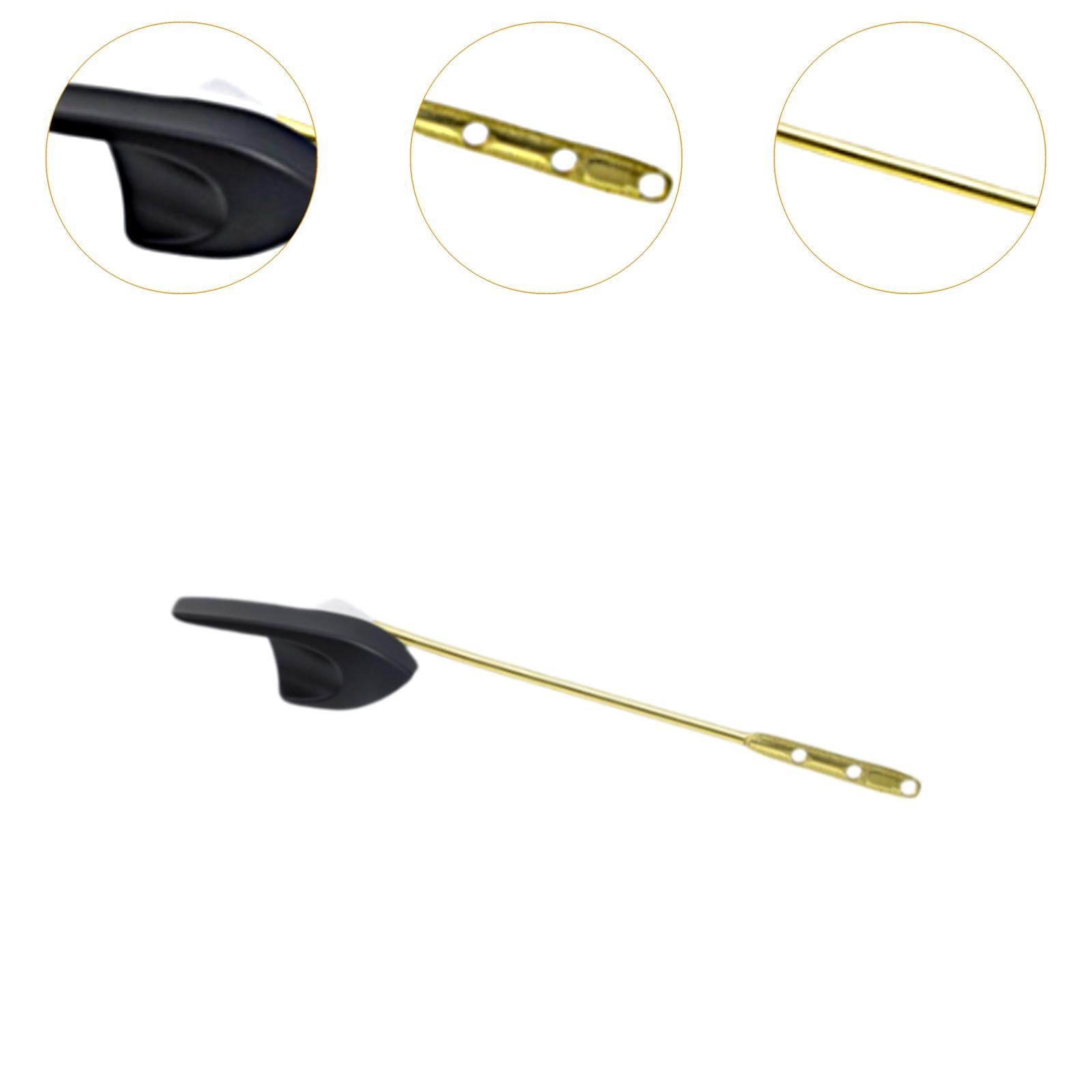 Toilet Tank Flush Handle Easy Installation Rust Resistant Toilet Repair Tool Black
