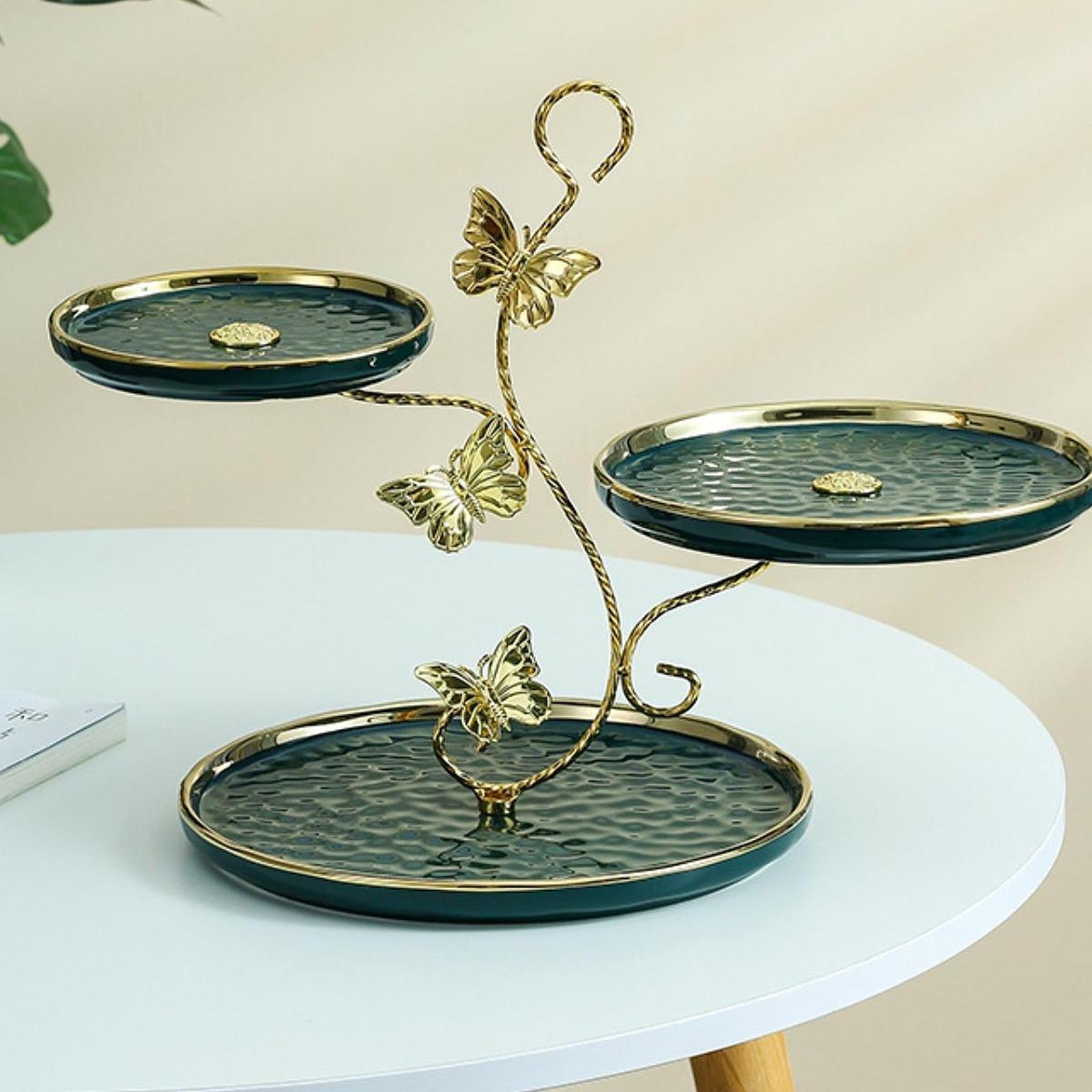 3 Tier Cupcakes Display Stand Tabletop Decor for Kitchen Wedding Dining Room Green