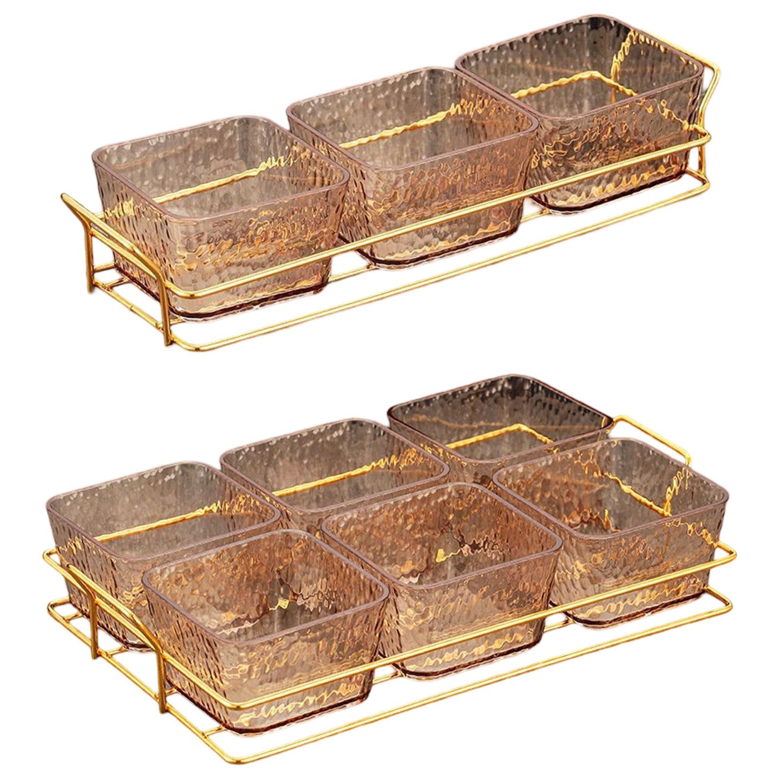 Divided Serving Platter Sweets Table Centerpiece Serving Tray Appetizer Tray with 3 Bowls